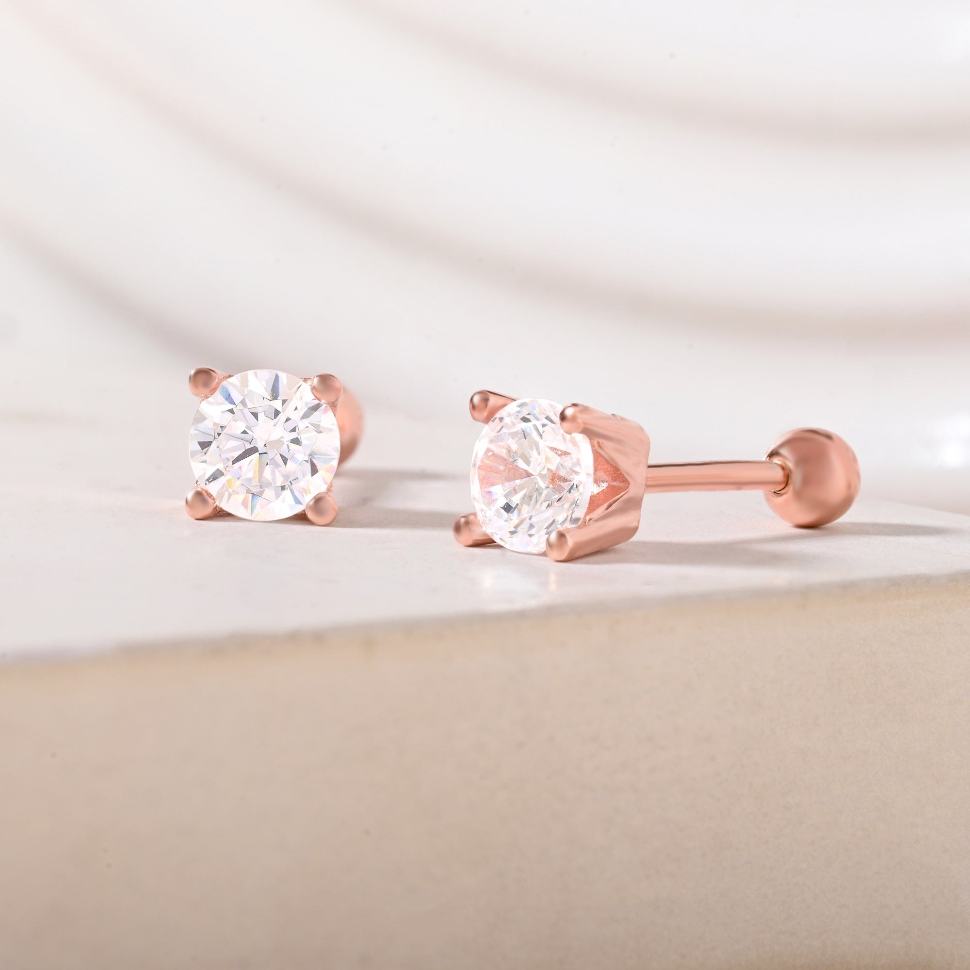 Solitaire Stud Earrings