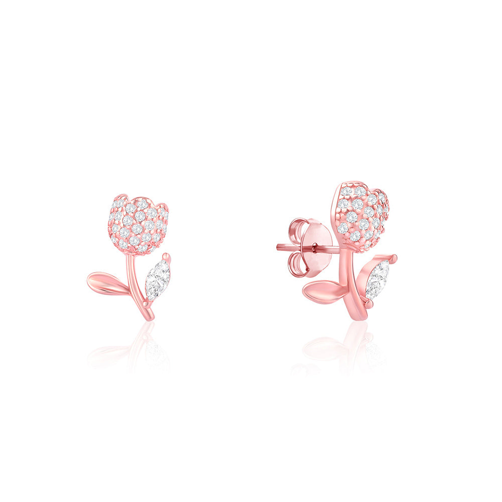 Floral Studs CZ Earrings