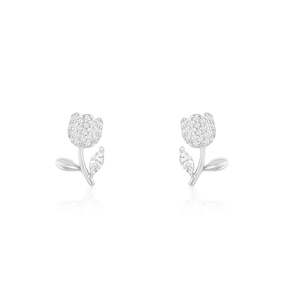 Floral Studs CZ Earrings