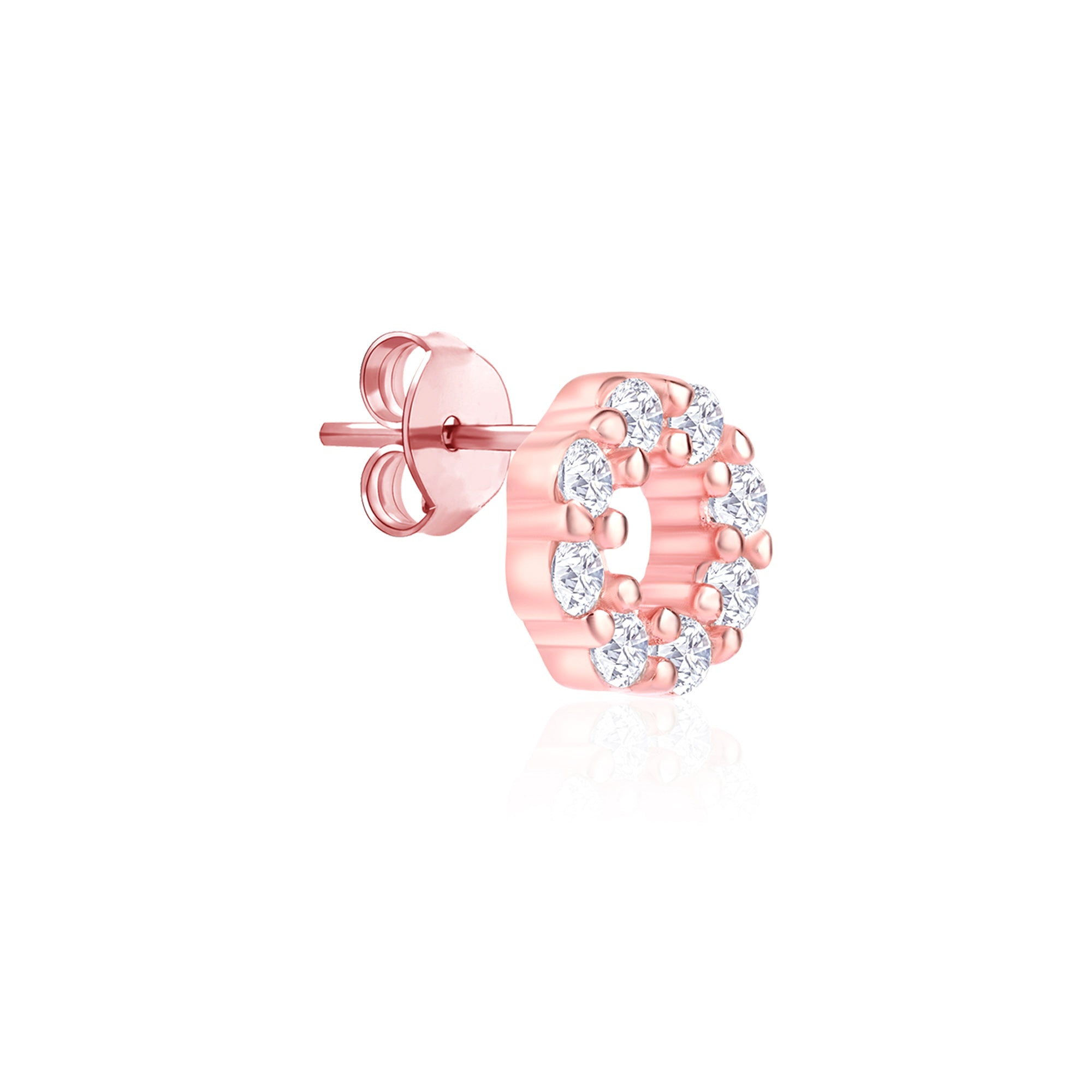 CZ Circle Stud Earrings
