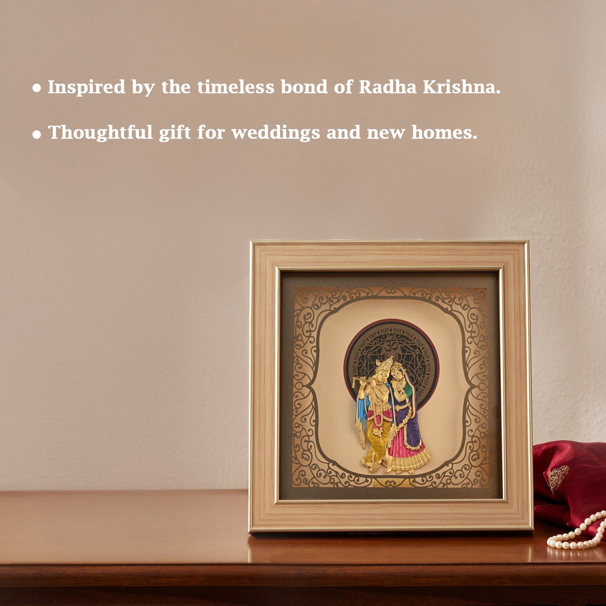 Radha Krishna 24K Gold Foil Frame