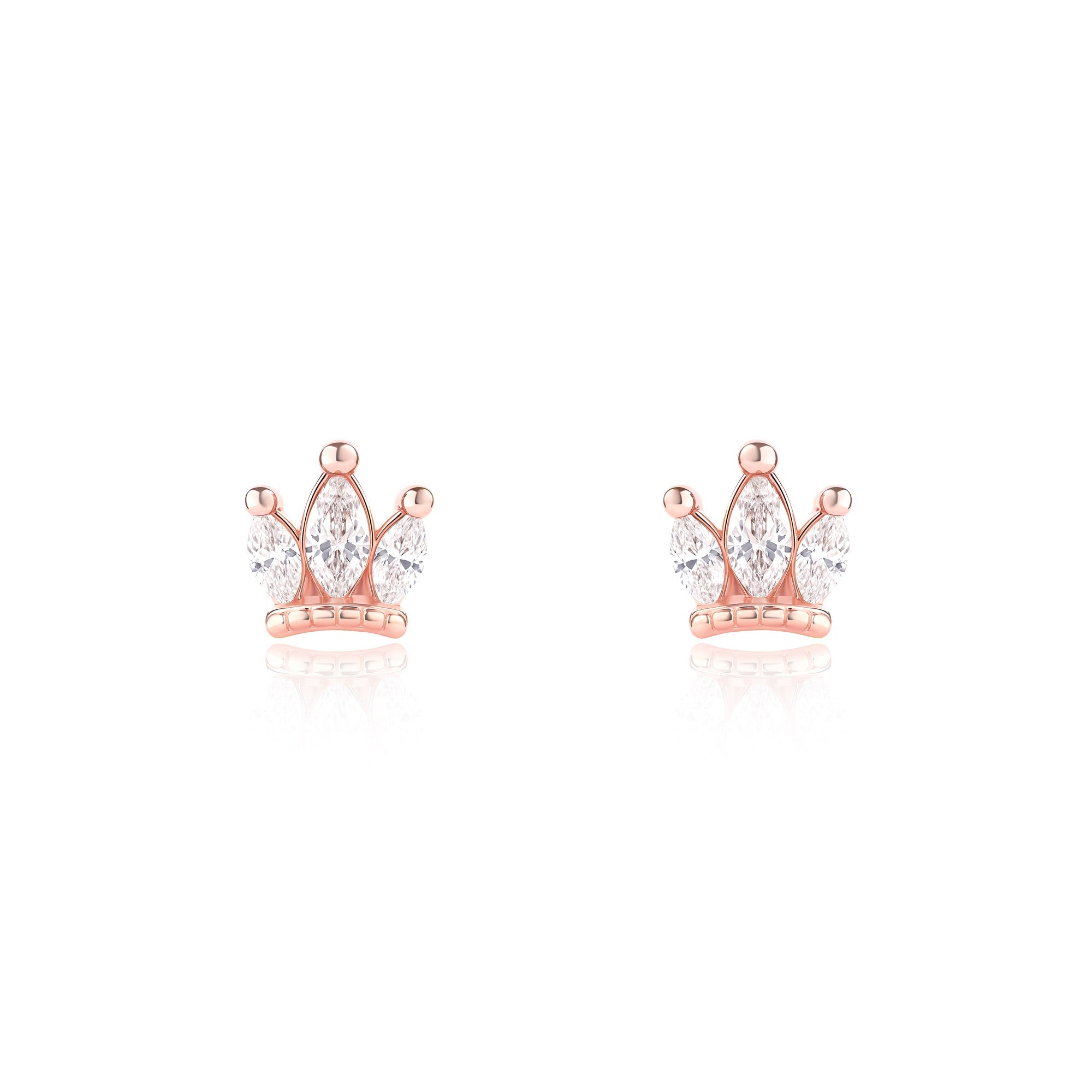 Triple Marquise Crown Stud Earrings