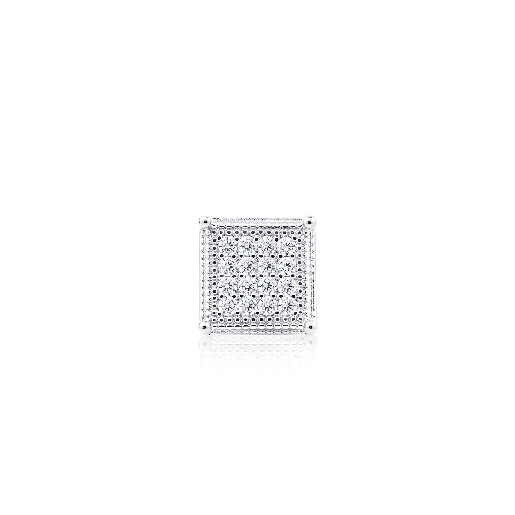 Square CZ Silver Studs