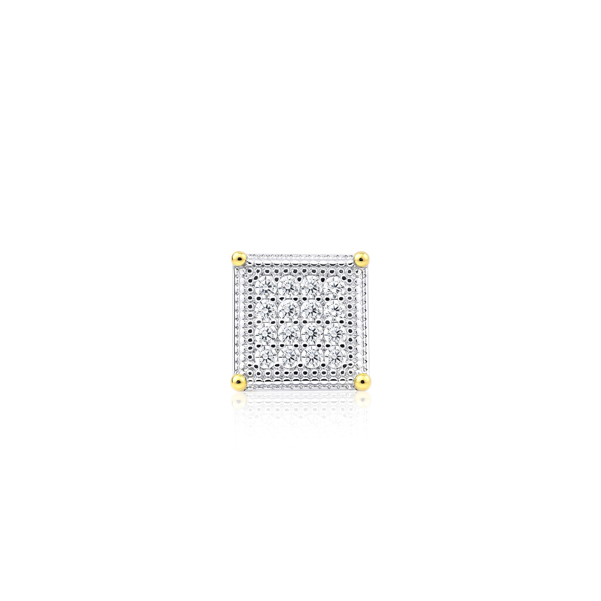 Square CZ Silver Studs