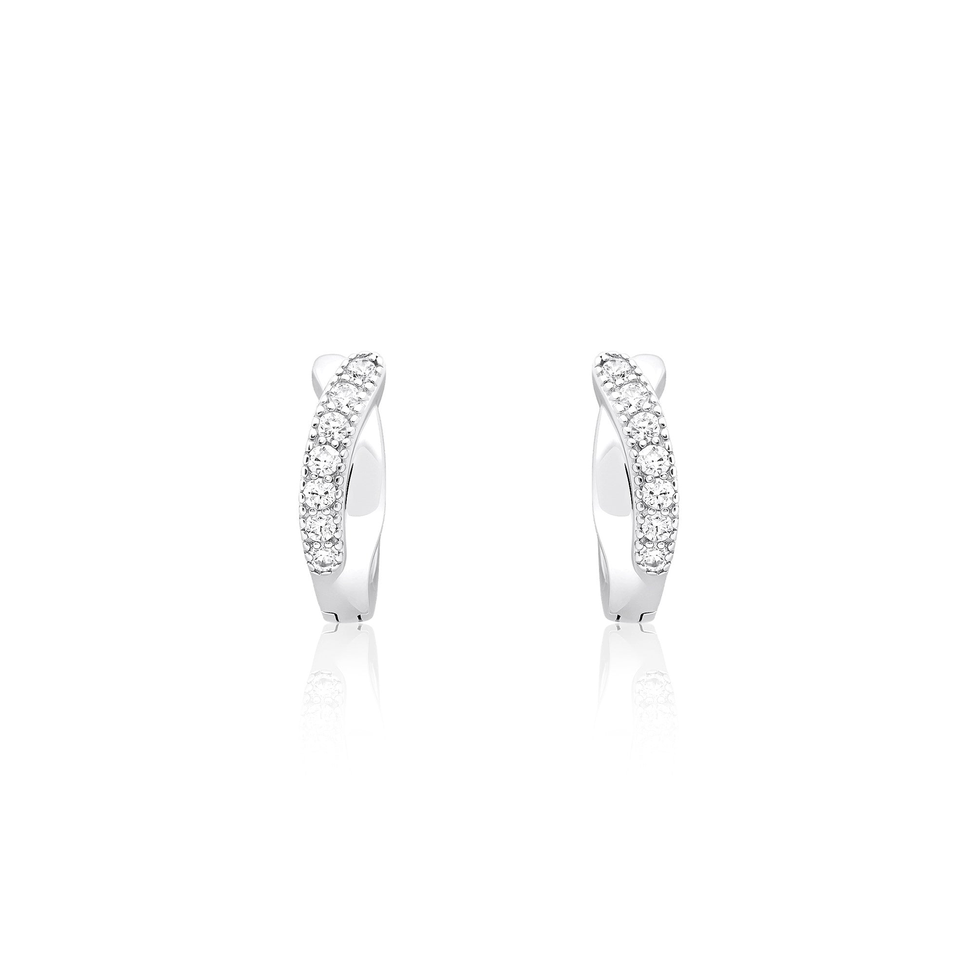 Sculpted Spark CZ Hoops