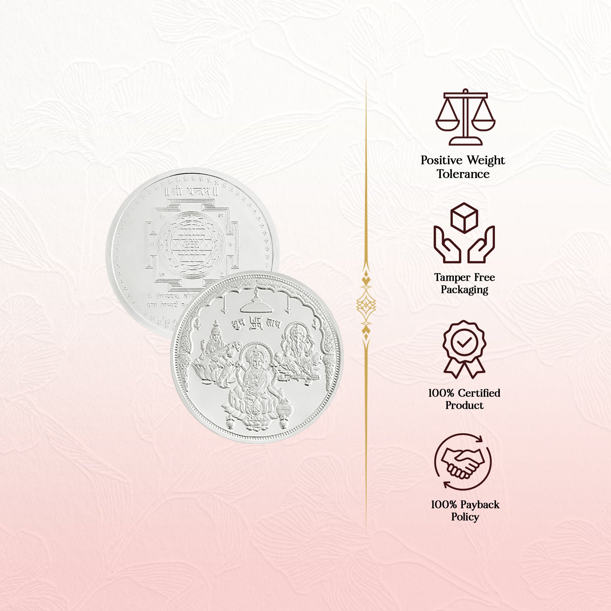 Pure 999 Silver 10g Lakshmi Ganesh Saraswati Coin