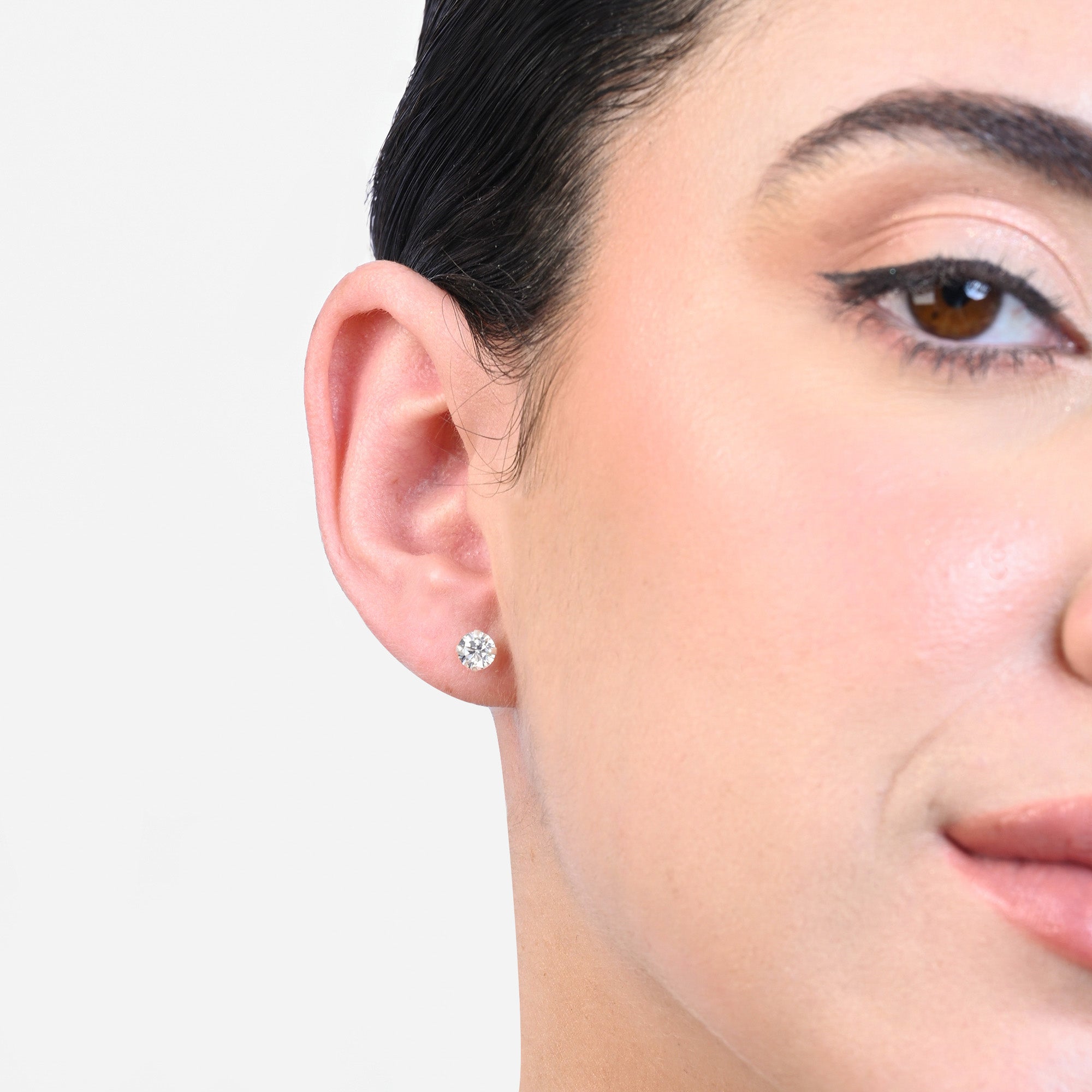 Classic Round CZ Stud Earrings