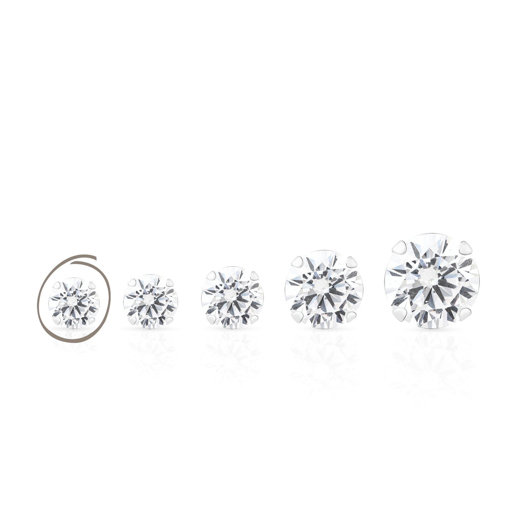Classic Round CZ Stud Earrings