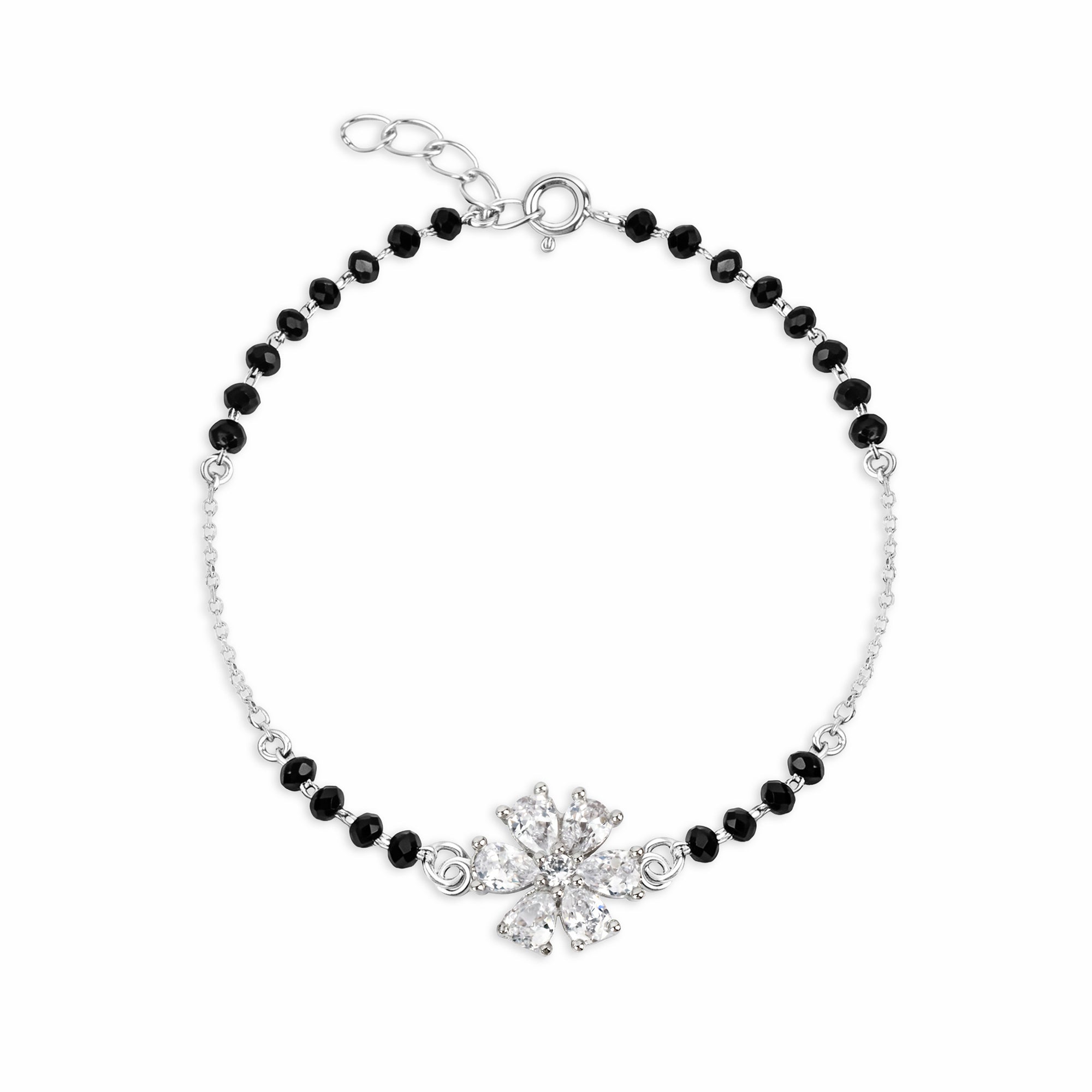 Blossom Flower CZ Silver Bracelet