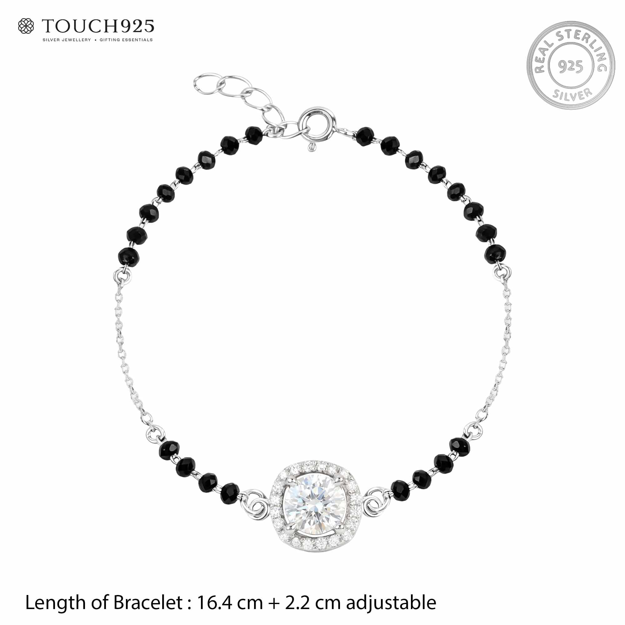 Solitaire Halo CZ Silver Bracelet