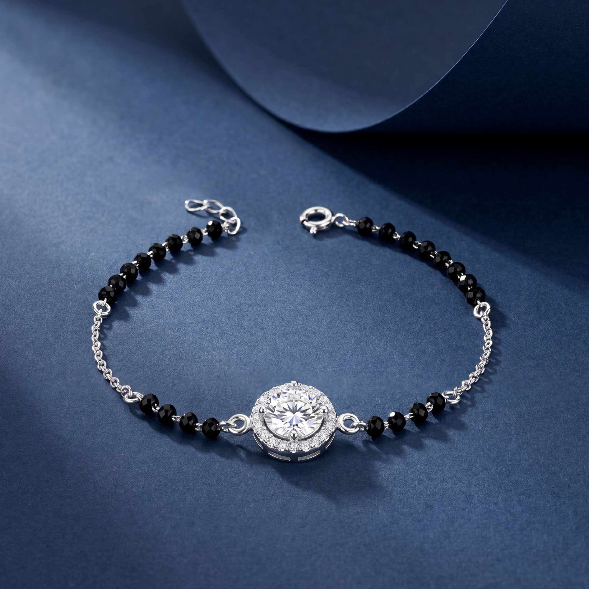 Solitaire Halo CZ Silver Bracelet