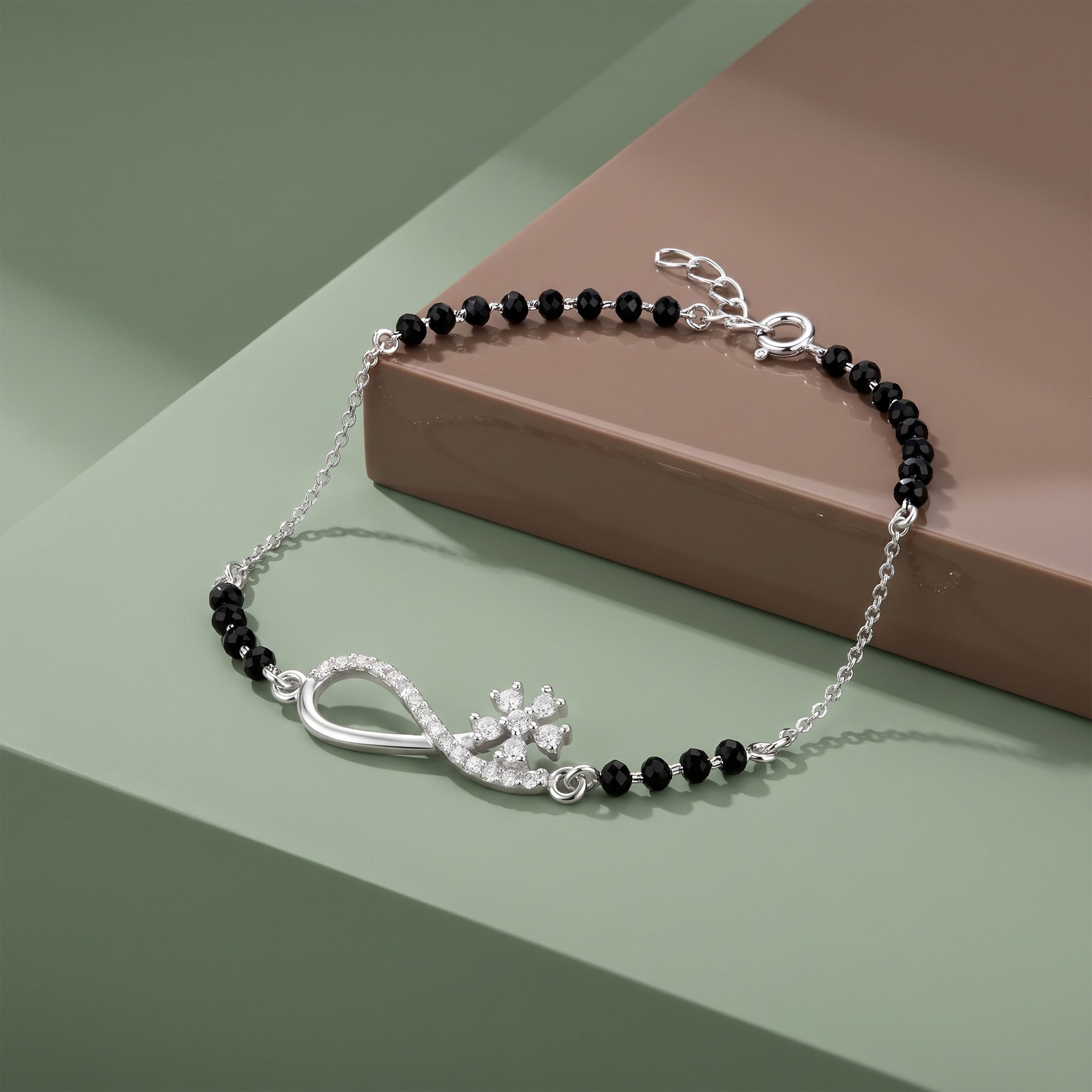 Floral Infinity CZ Bracelet