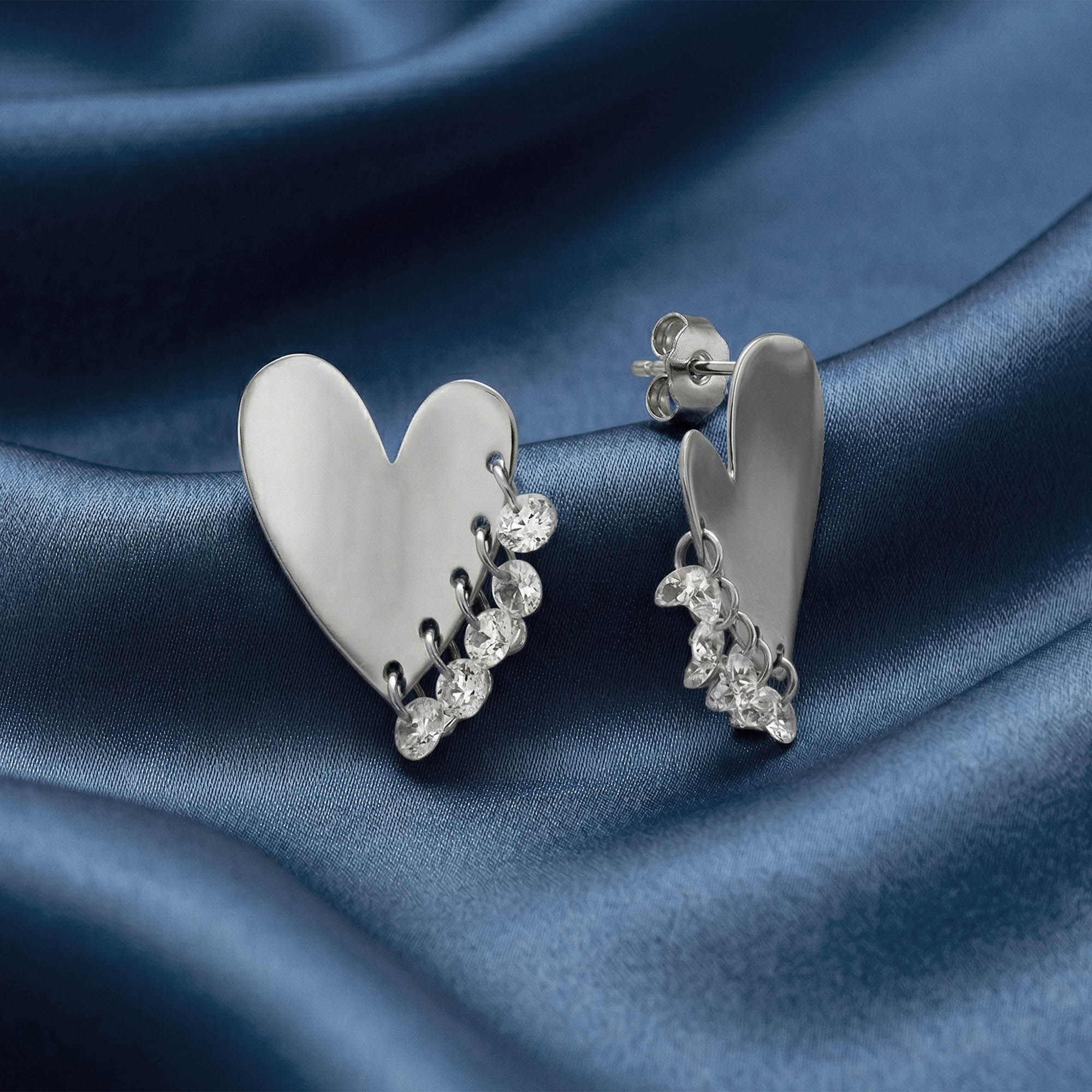 Dangling Stone Heart Studs