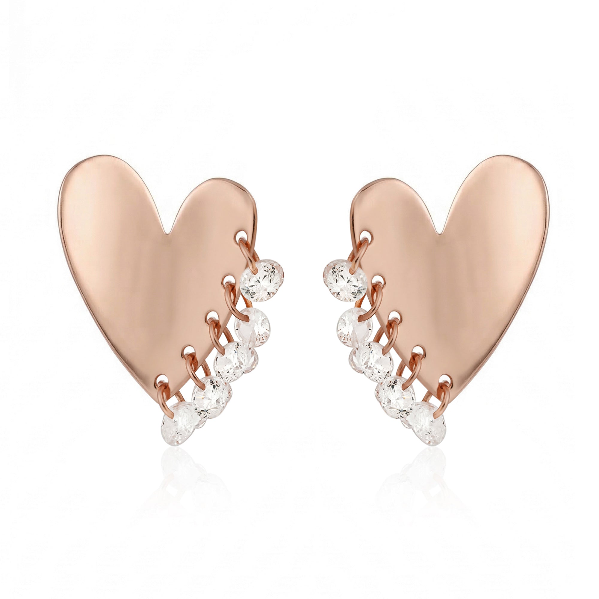 Dangling Stone Heart Studs