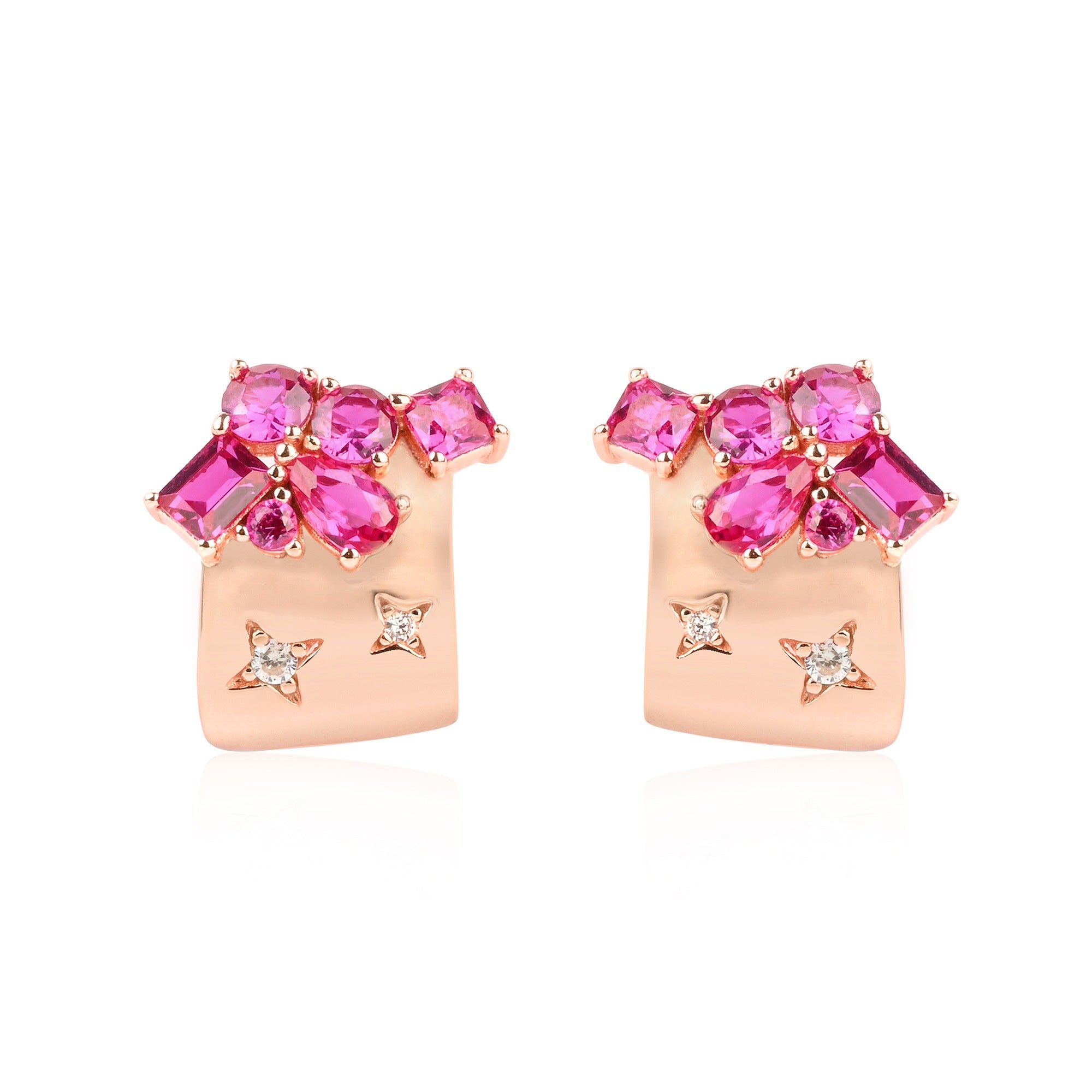 Rose Gold Floral Studs