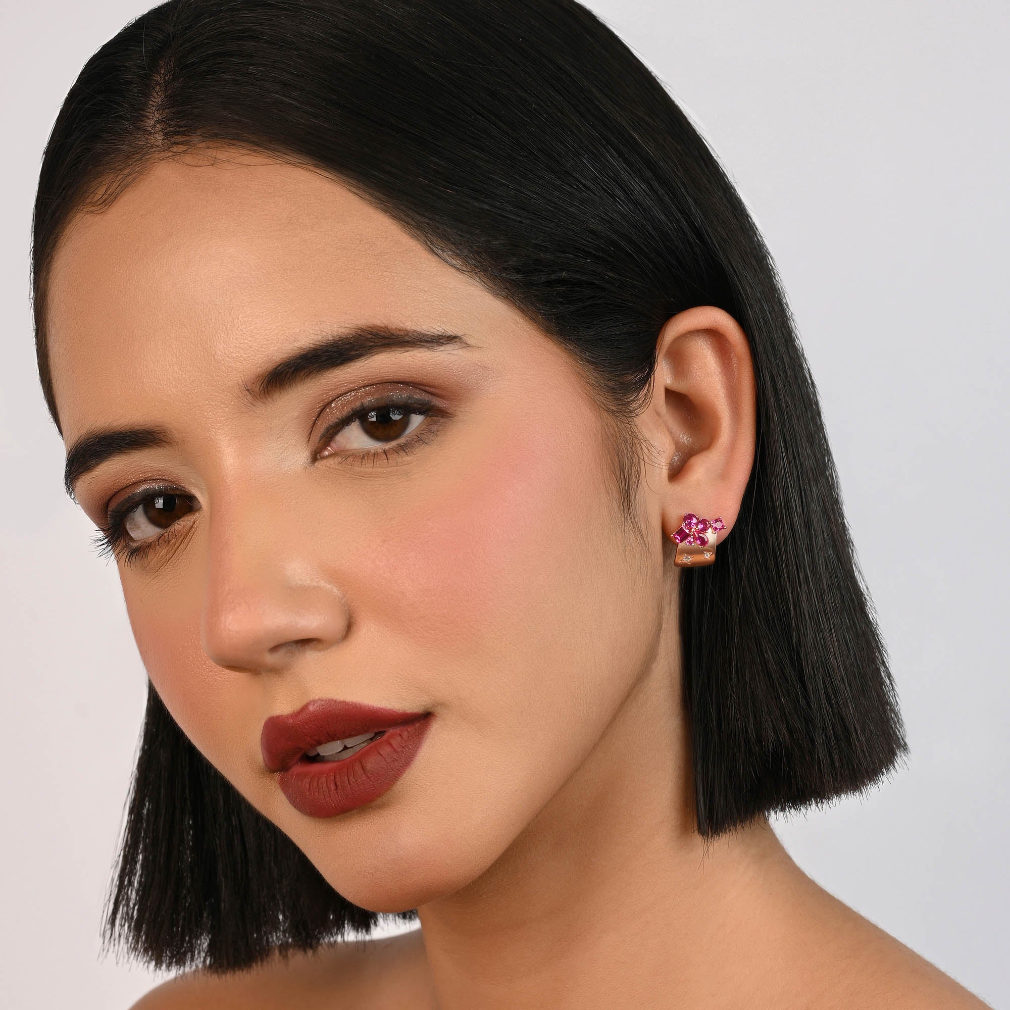 Rose Gold Floral Studs