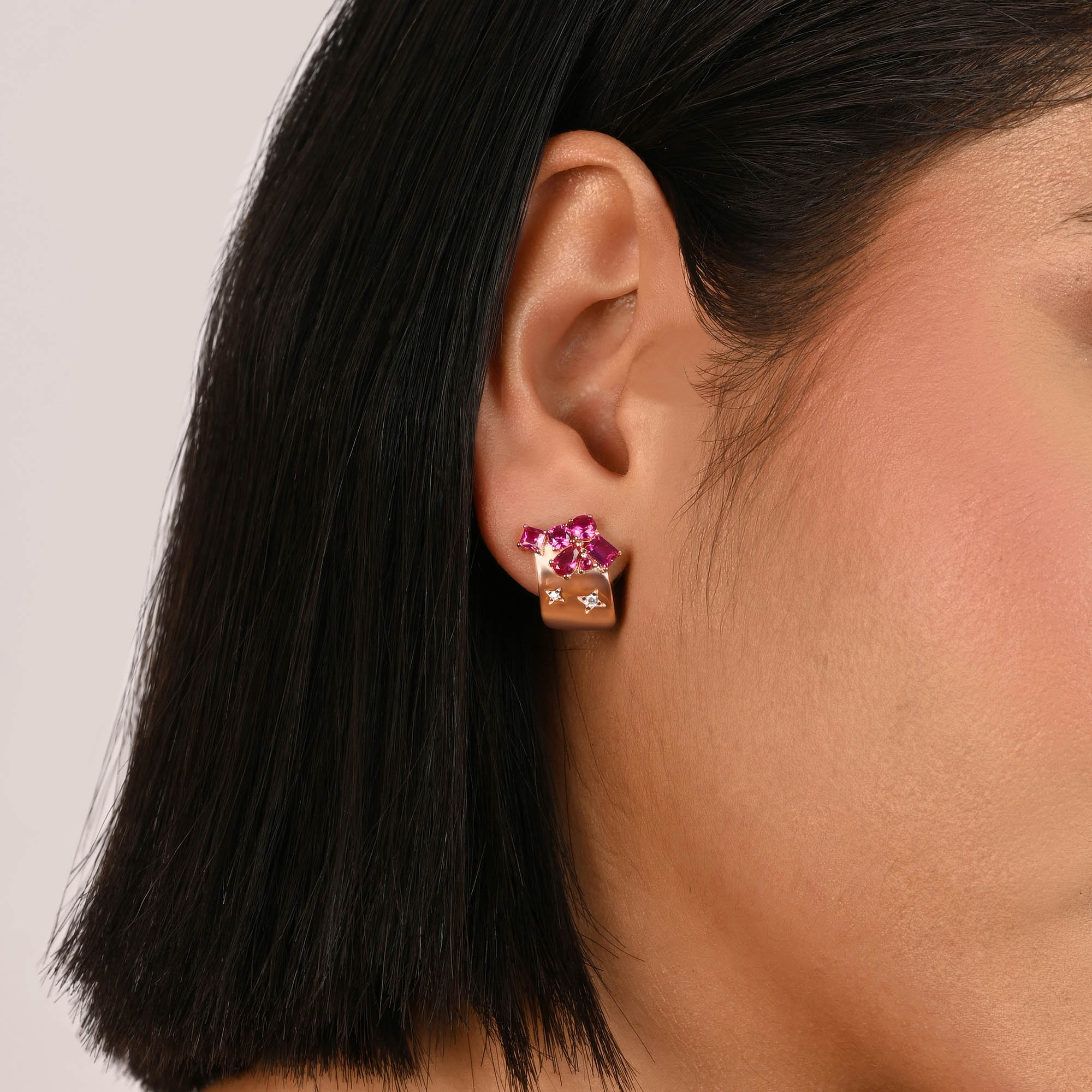 Rose Gold Floral Studs