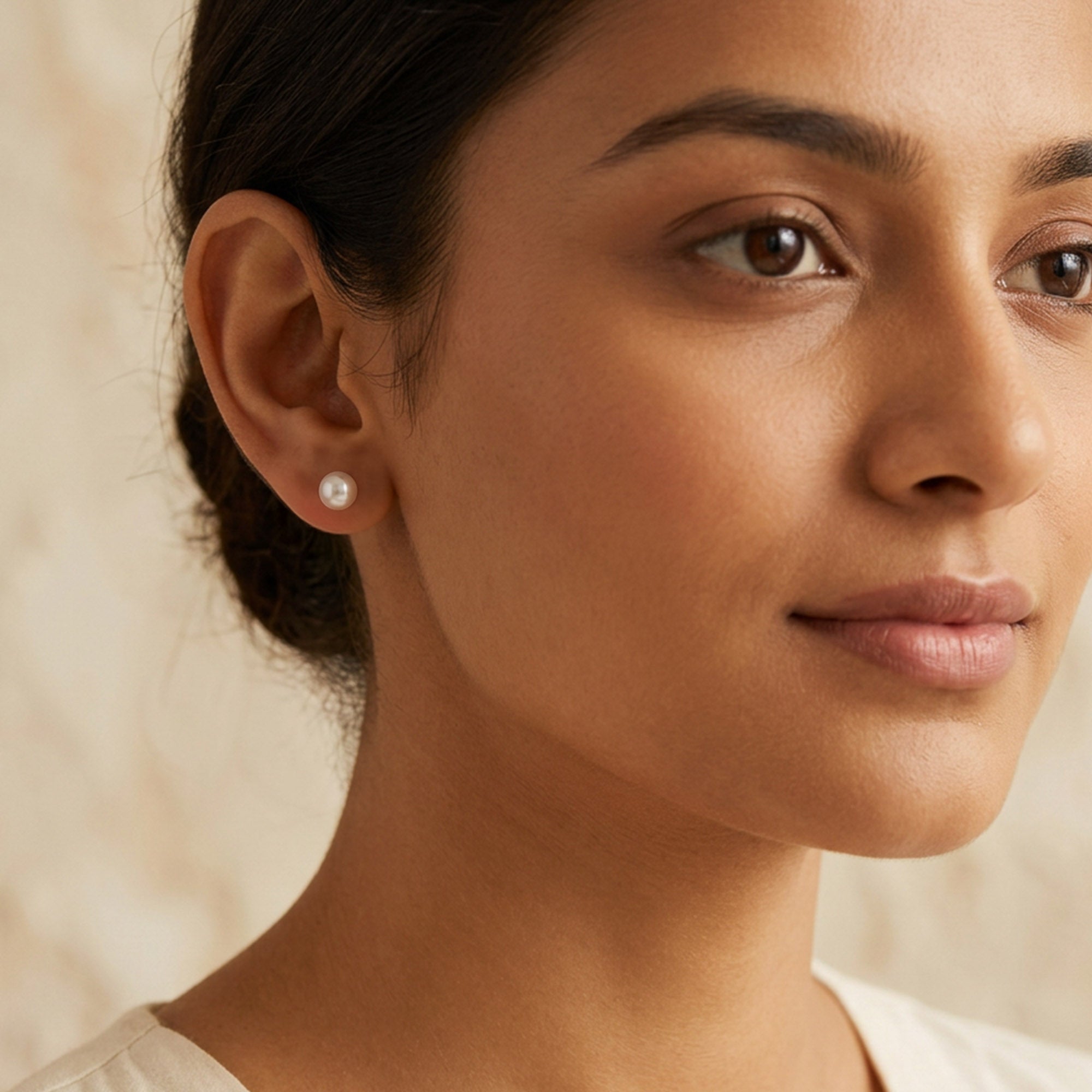 Large Classic Freshwater Pearl Silver Studs