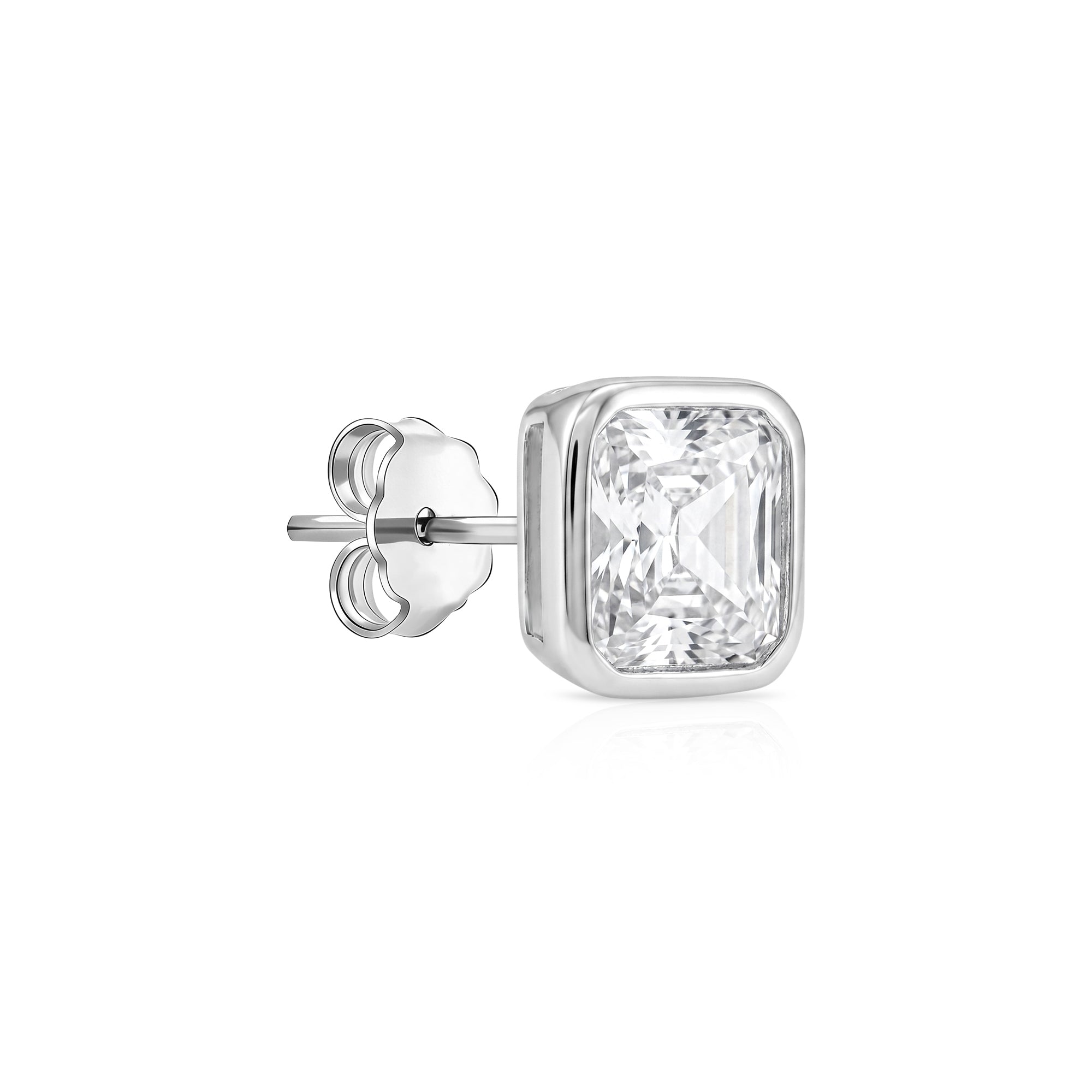 Ascher-Cut Bezel Stud Earrings