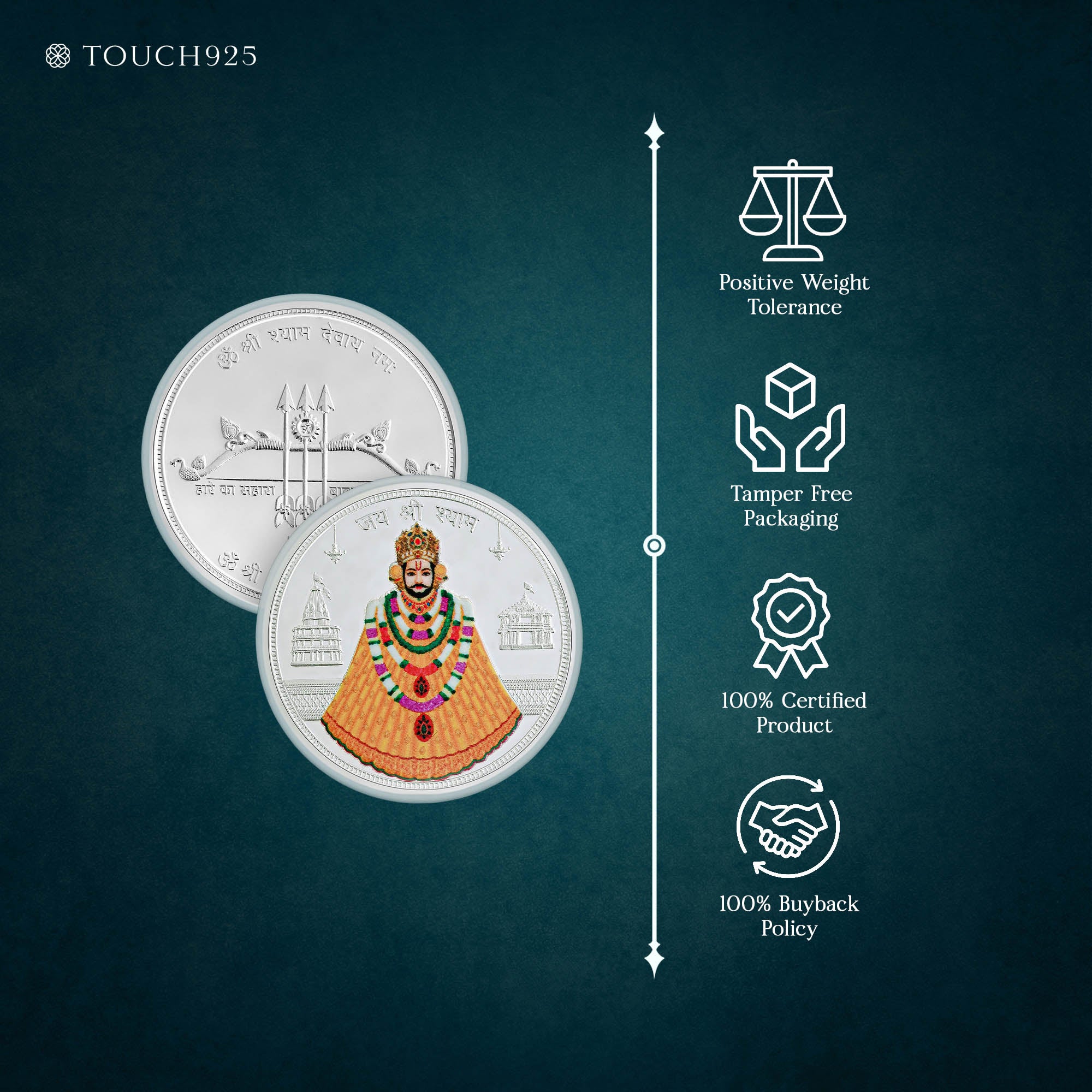 10g Shyam Baba Pure 999 Silver Coin