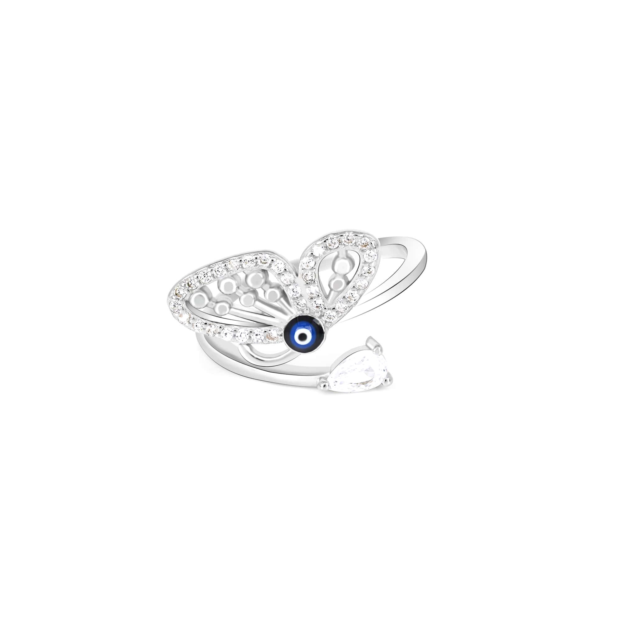 Evil Eye Butterfly Ring
