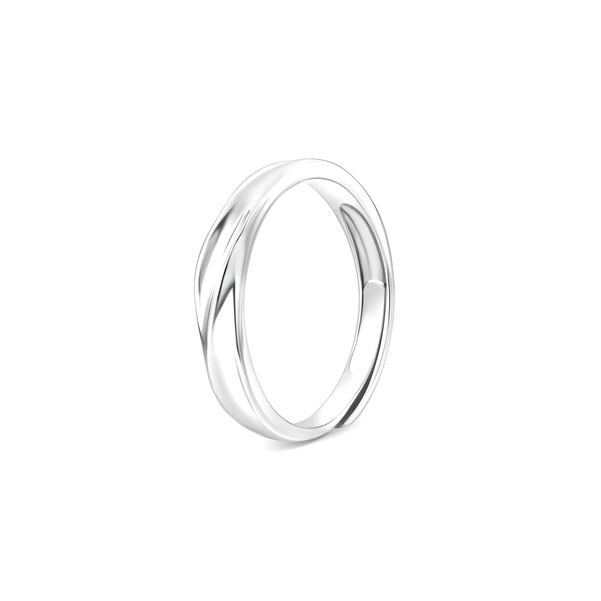 Twist Band Plain Silver Ring