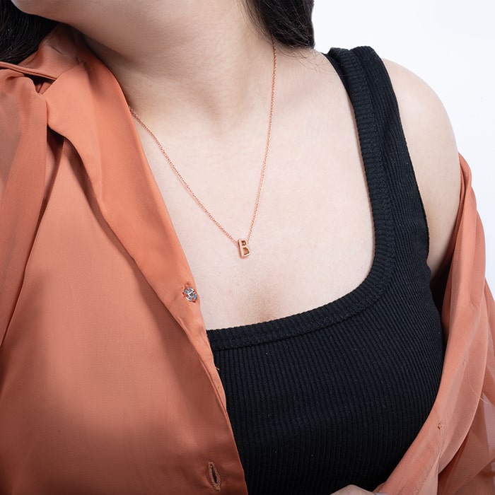 "B" Initial Necklace - Touch925