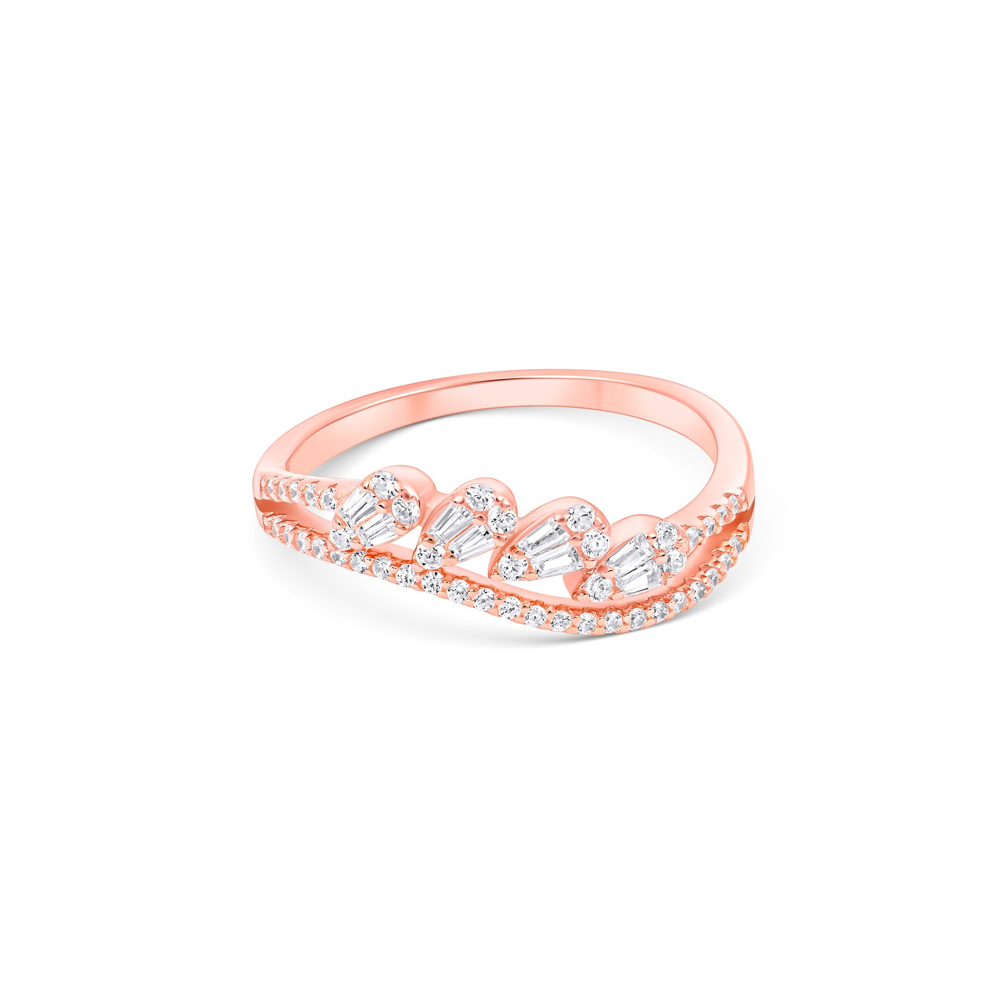 Wave Row Silver Ring