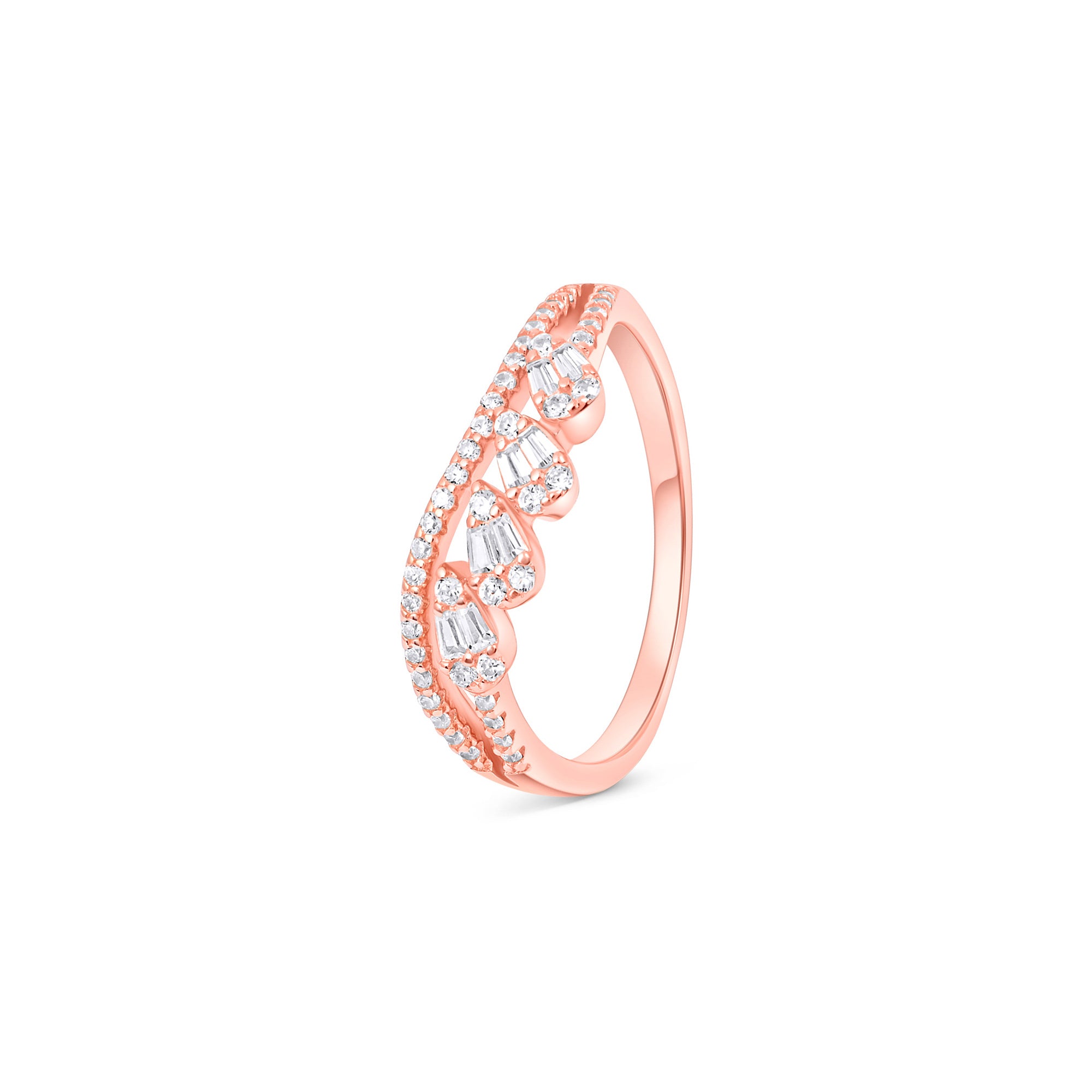 Wave Row Silver Ring
