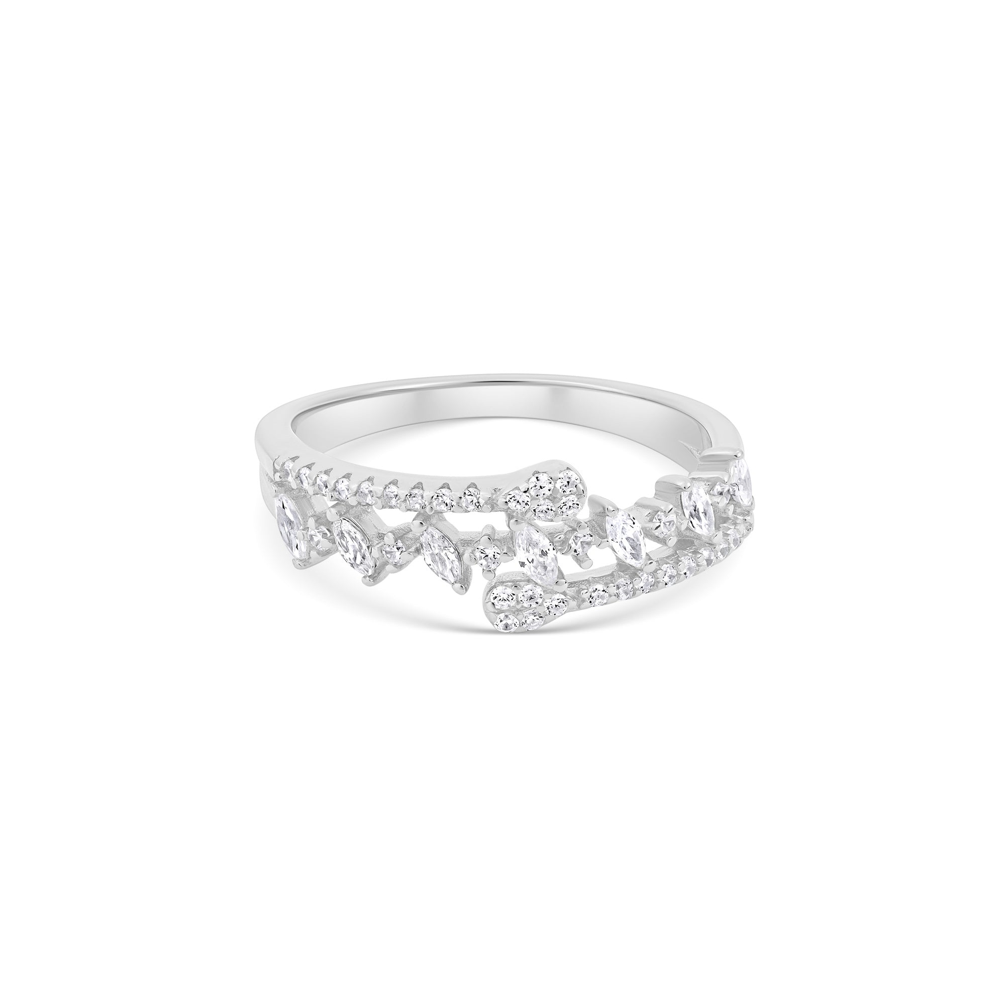 Marquise Crown Silver Ring