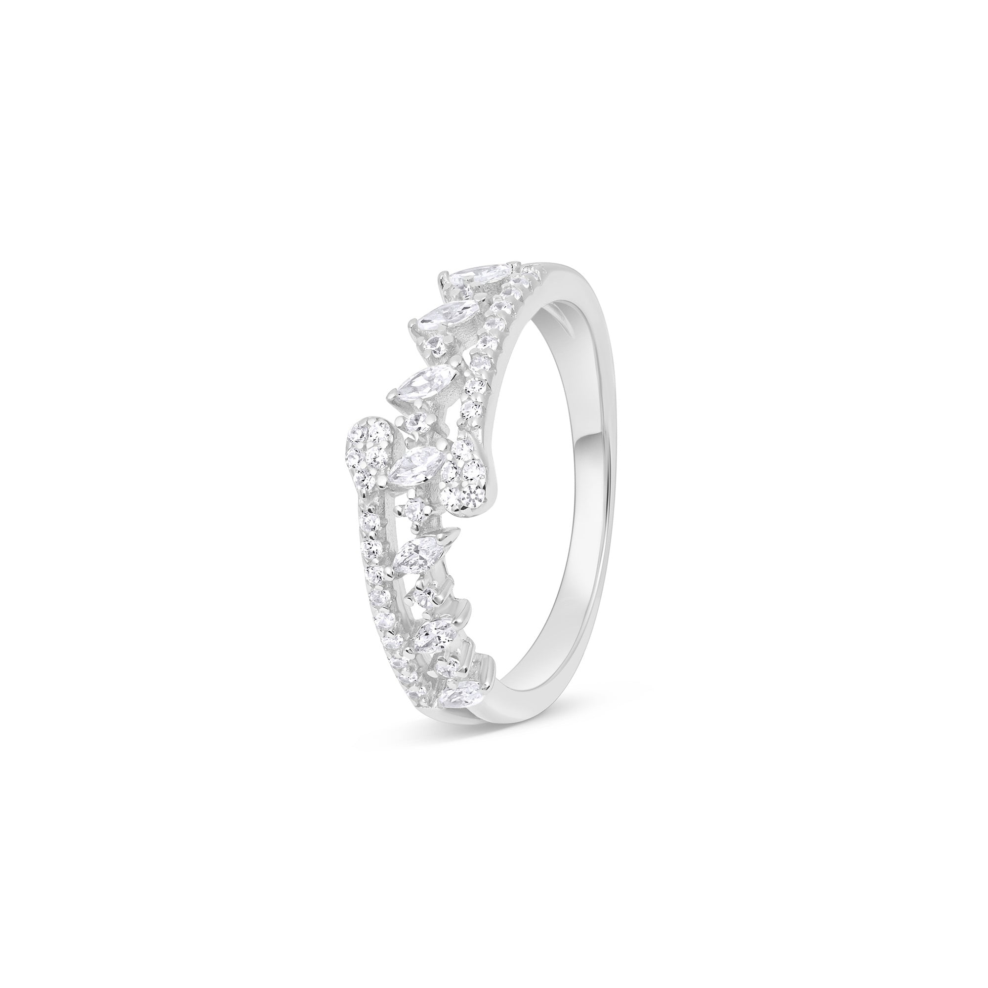 Marquise Crown Silver Ring