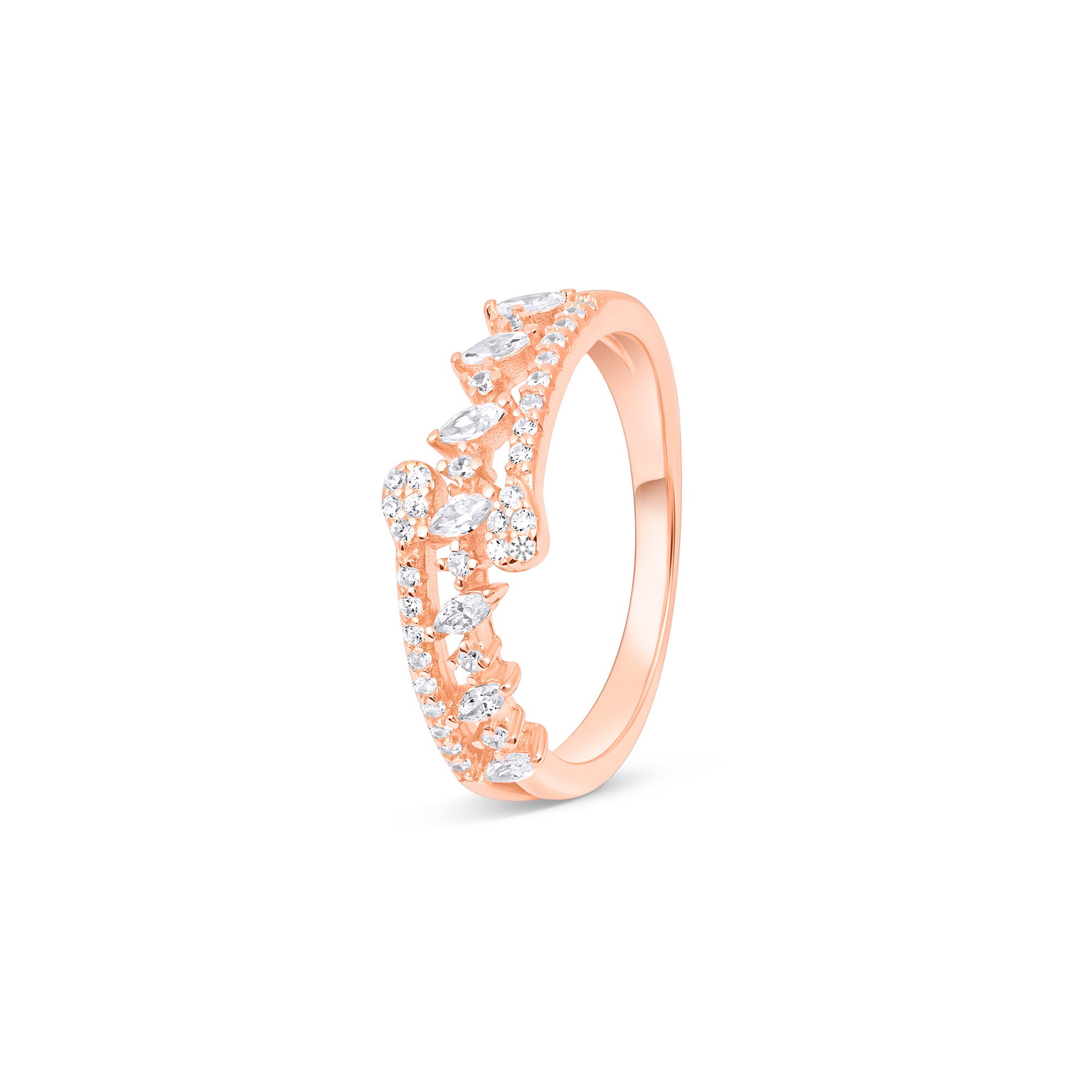 Marquise Crown Silver Ring