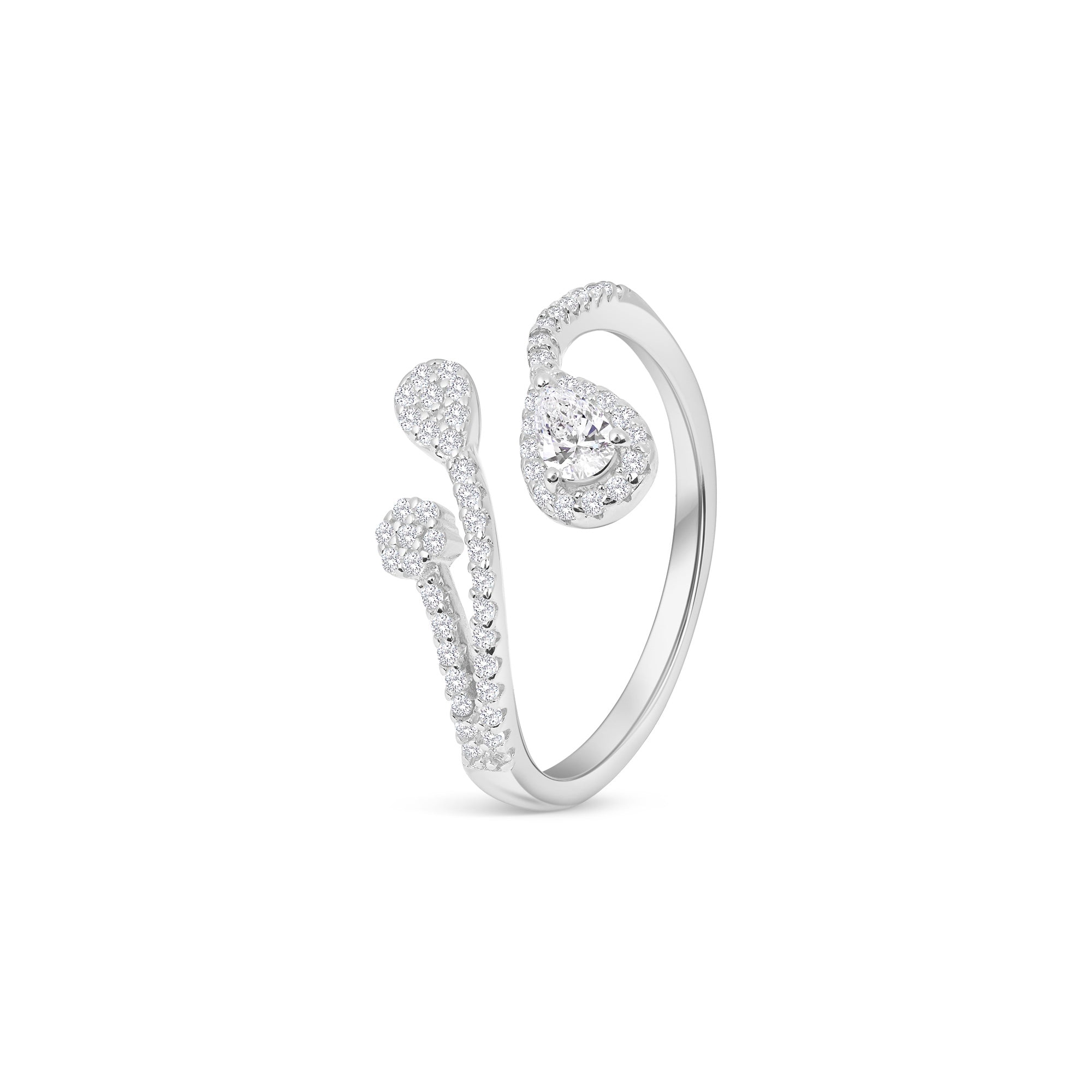 Pear Halo Wrap Ring