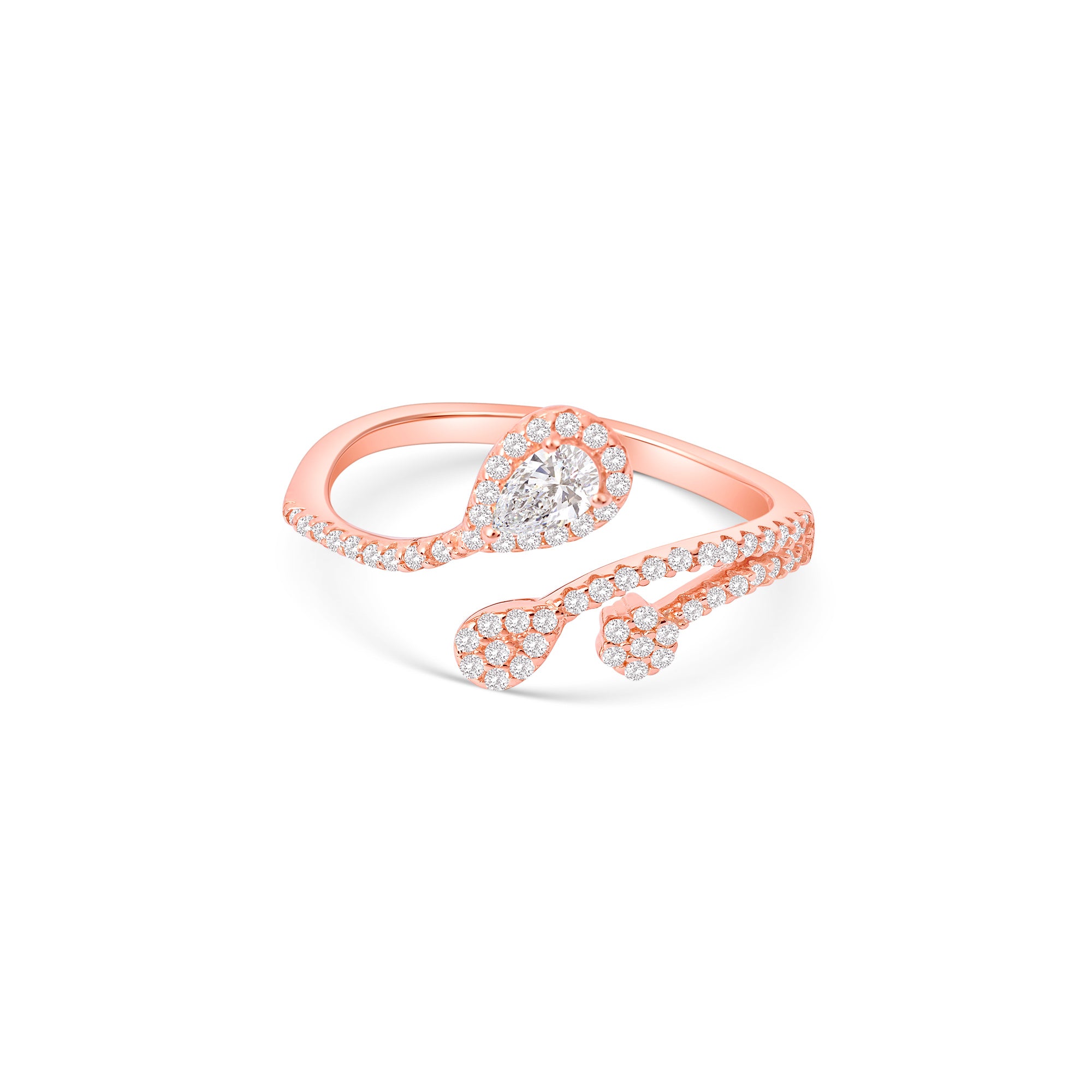 Pear Halo Wrap Ring