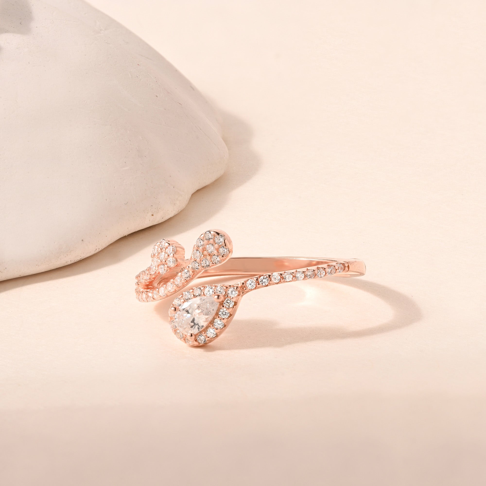 Pear Halo Wrap Ring