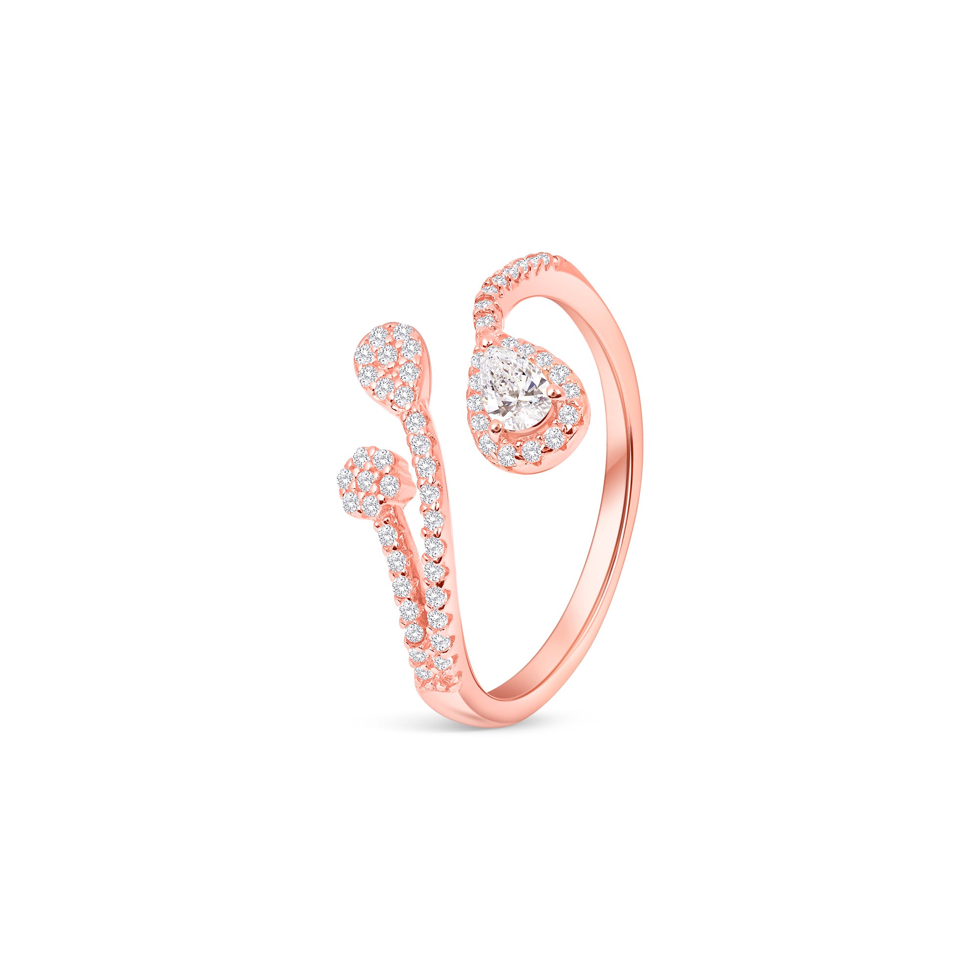 Pear Halo Wrap Ring