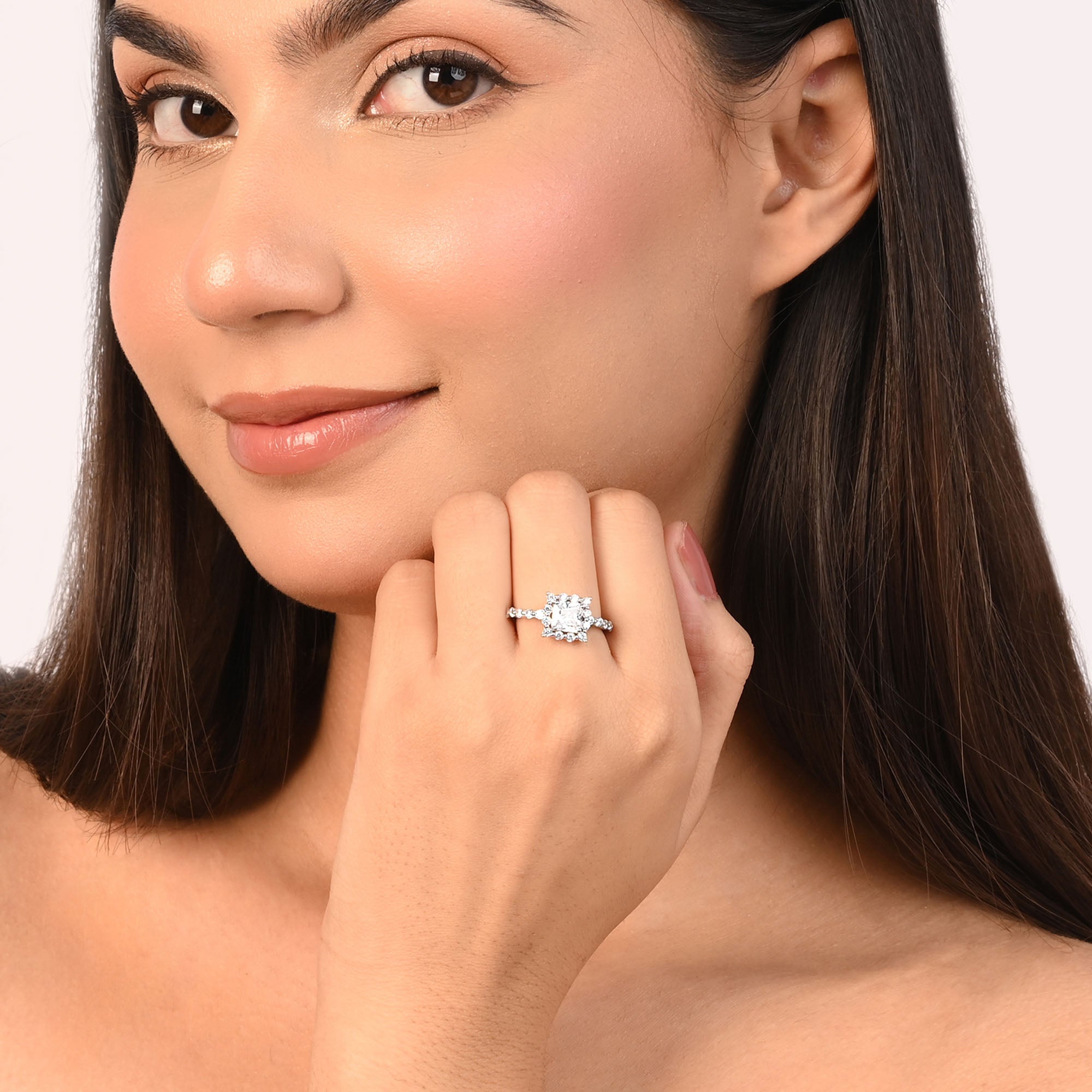 Princess Cut Halo Ring