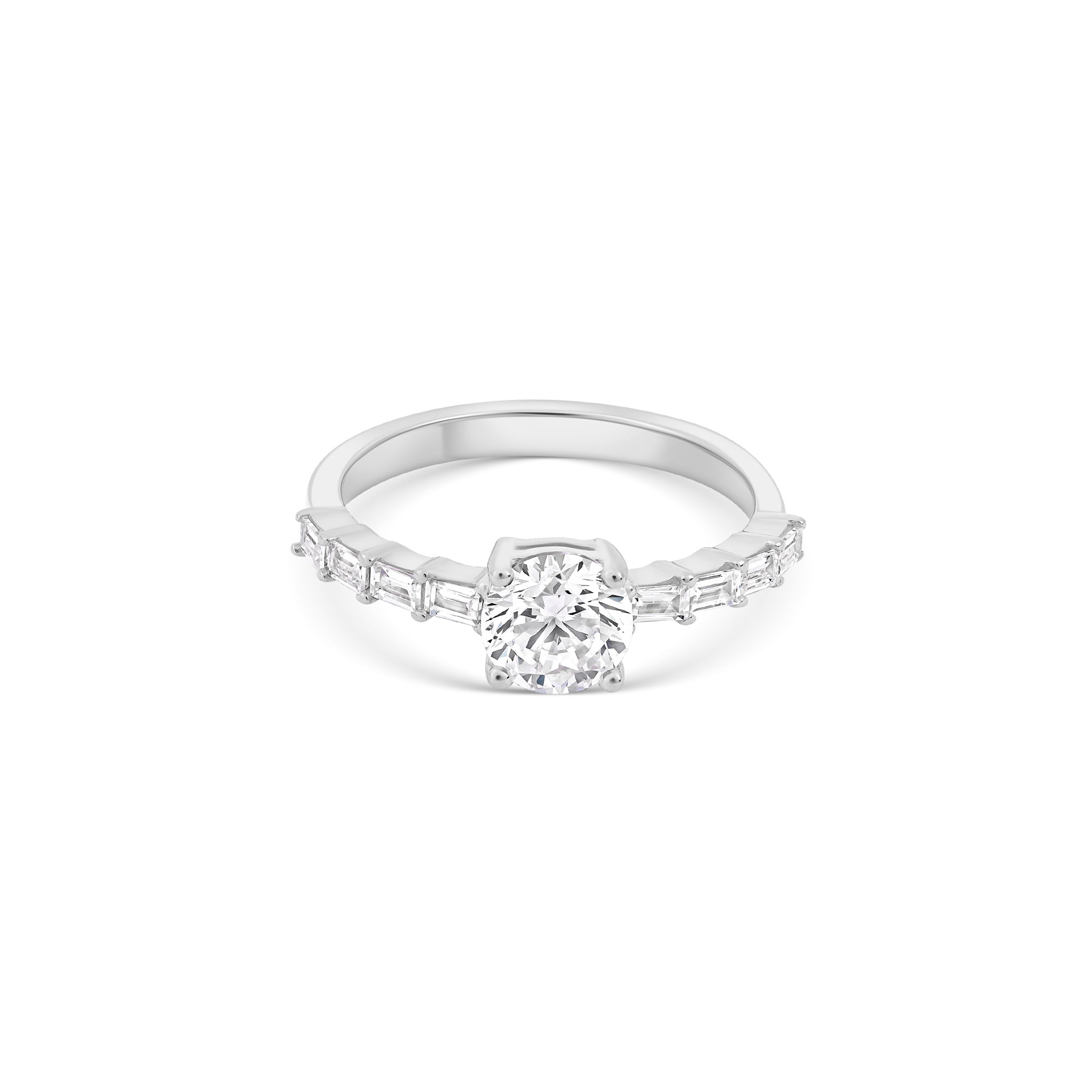 Round Baguette Accent Ring