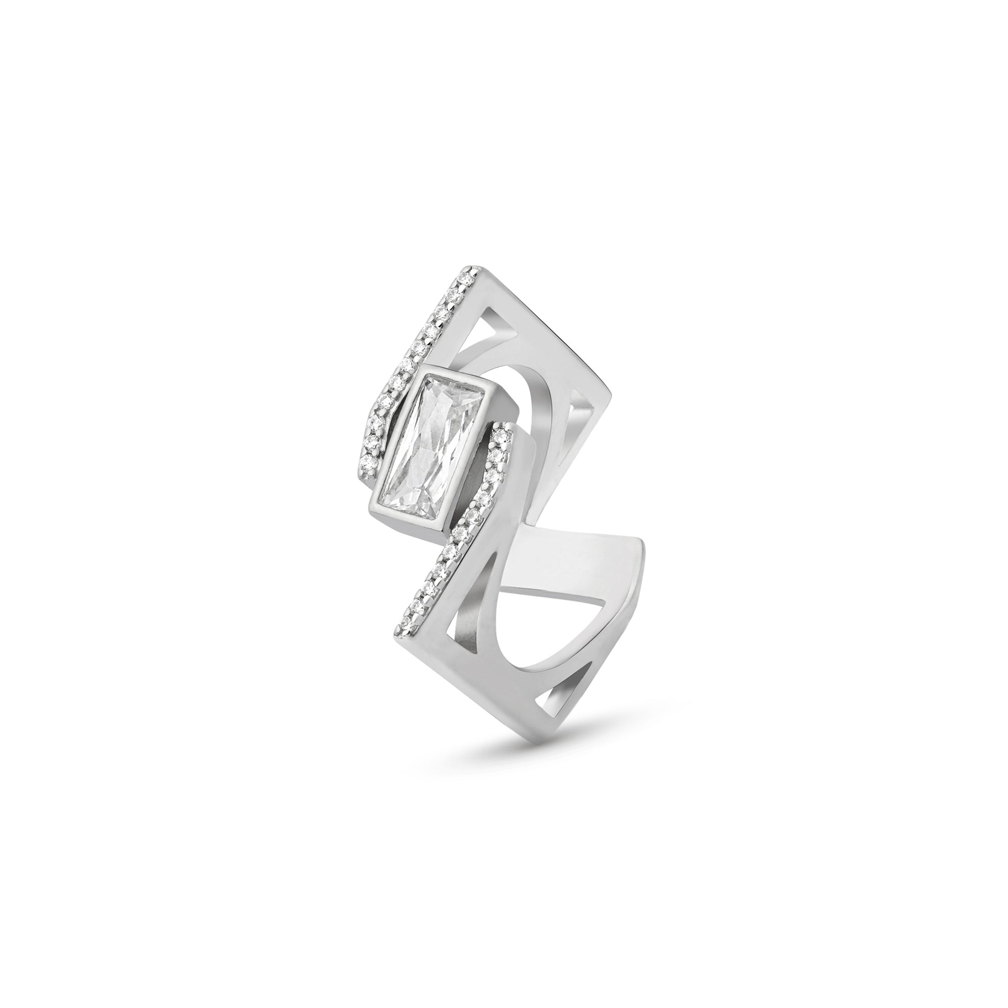 Geometric Baguette Wrap Ring