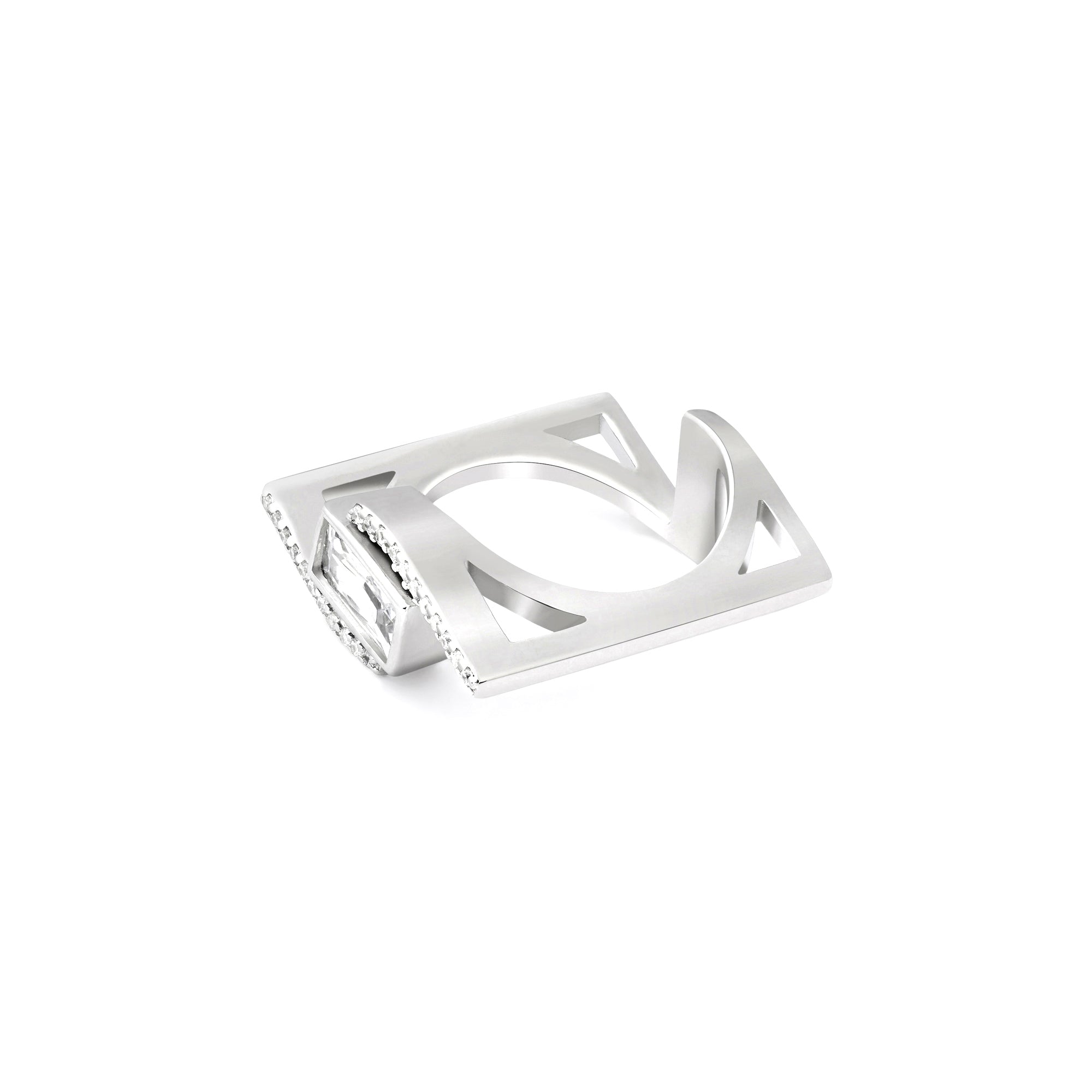Geometric Baguette Wrap Ring