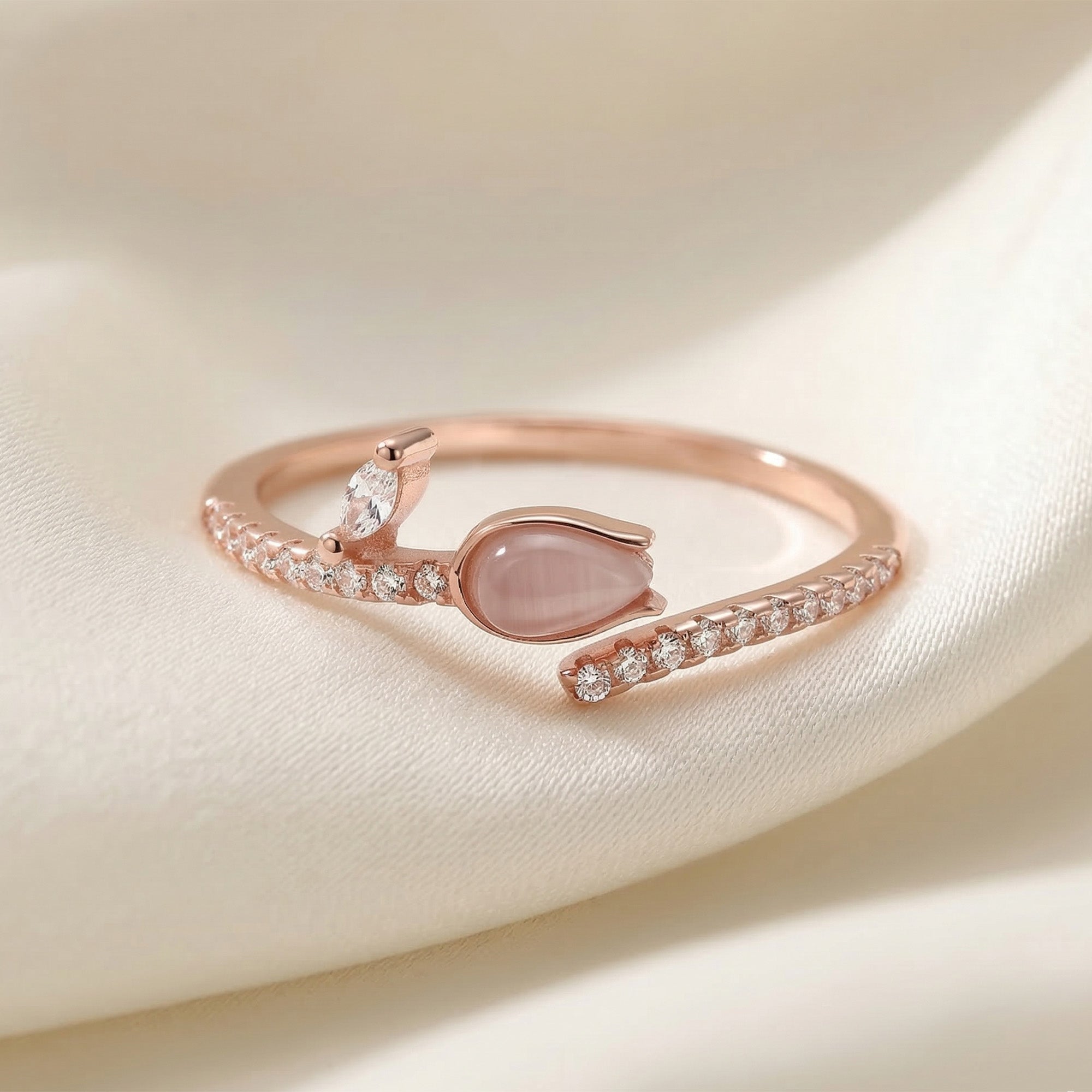 Tulip Bloom Silver Ring
