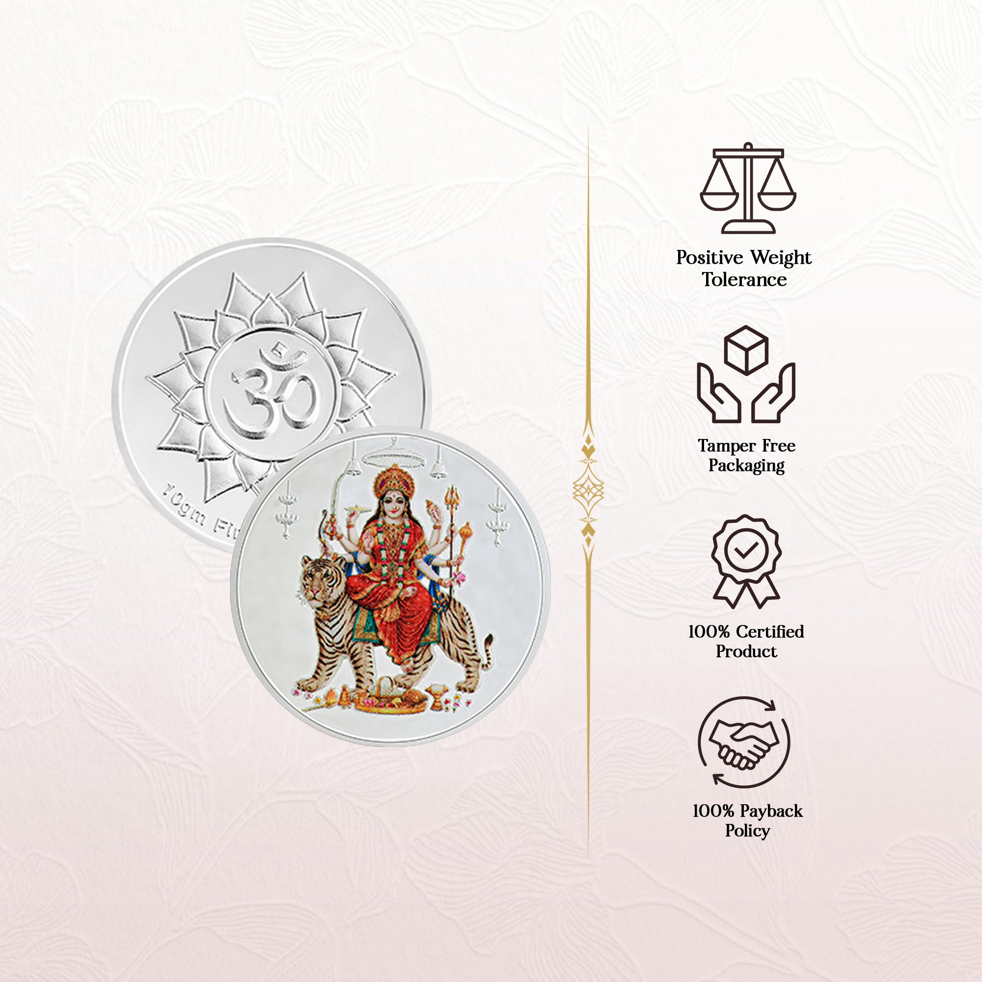 Pure 999 Silver 10g Durga Maa Coin