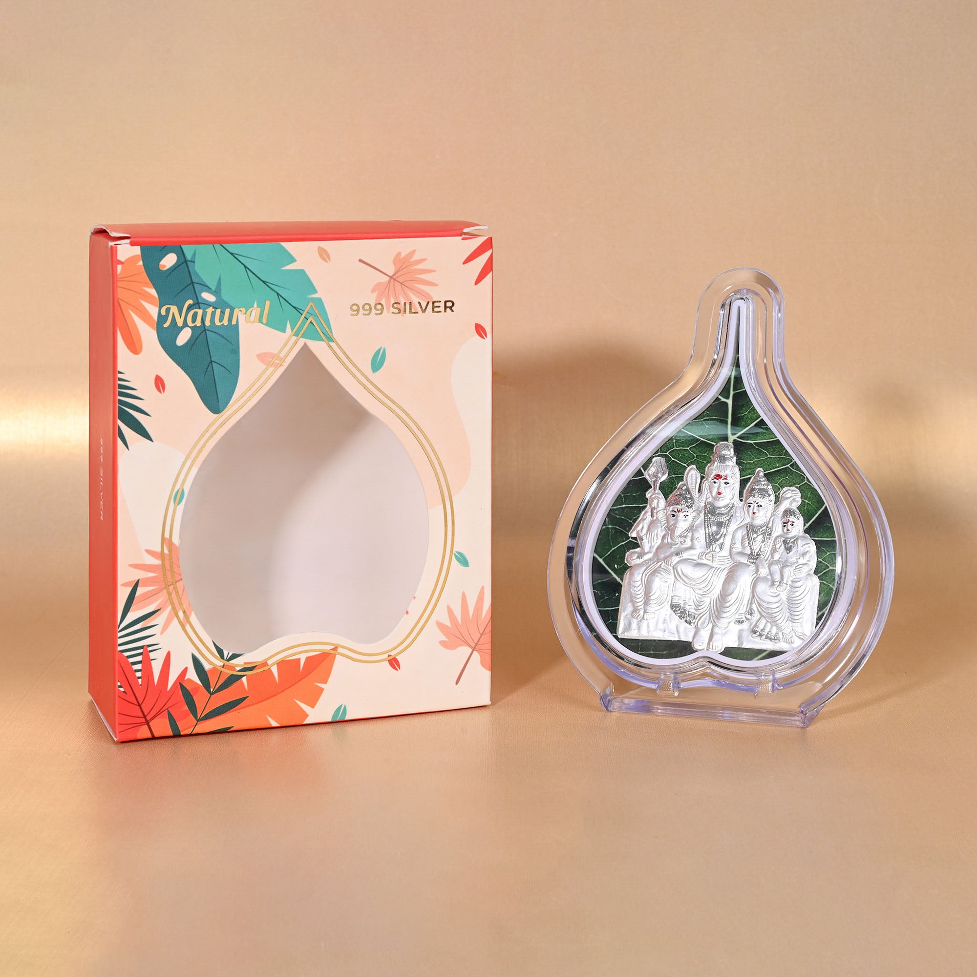 999 Silver Shiv Parivar Idol Frame