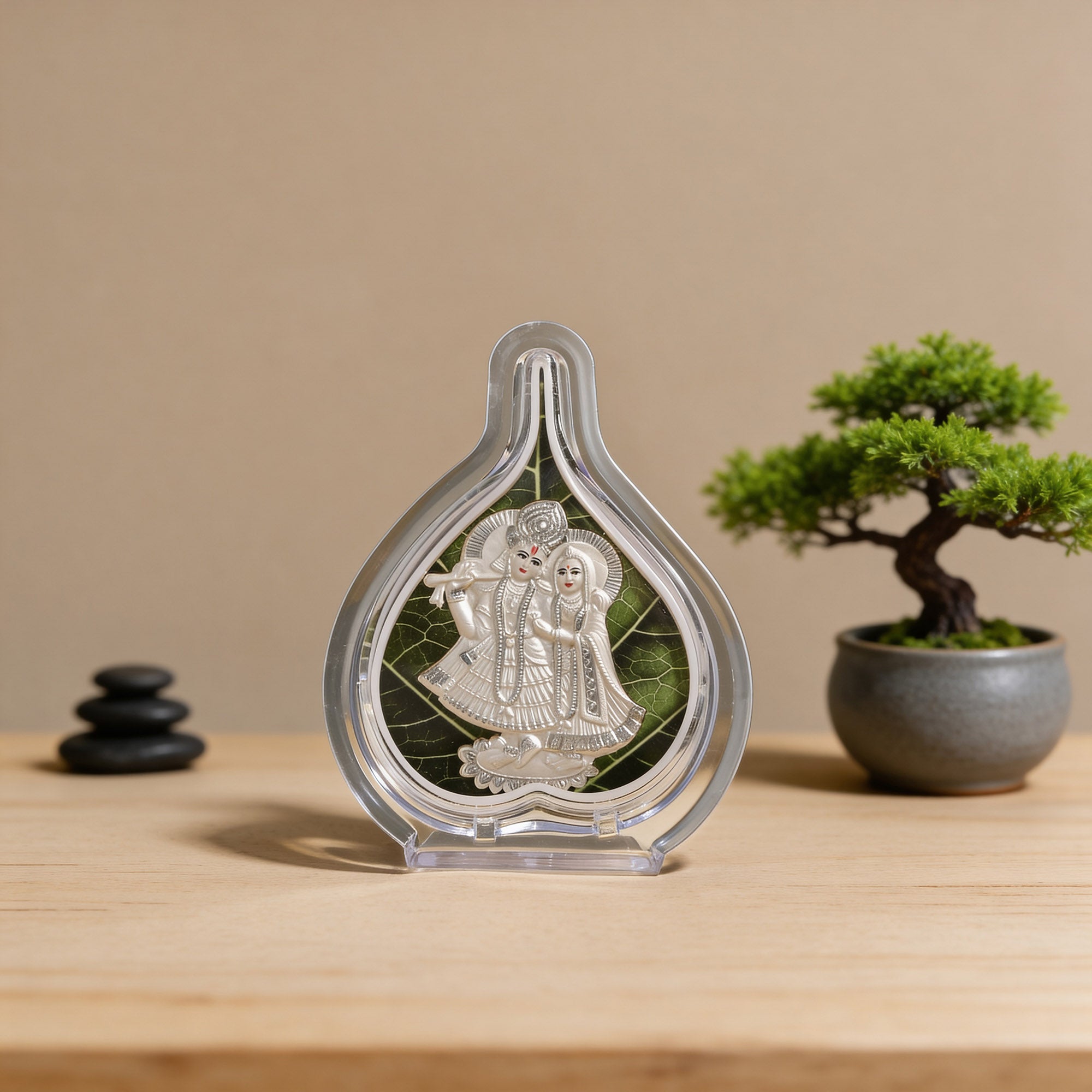 999 Silver Radha Krishna Idol Frame