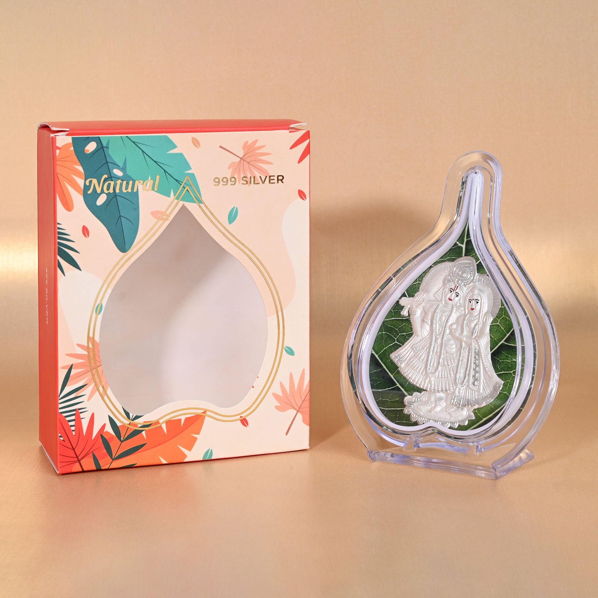 999 Silver Radha Krishna Idol Frame