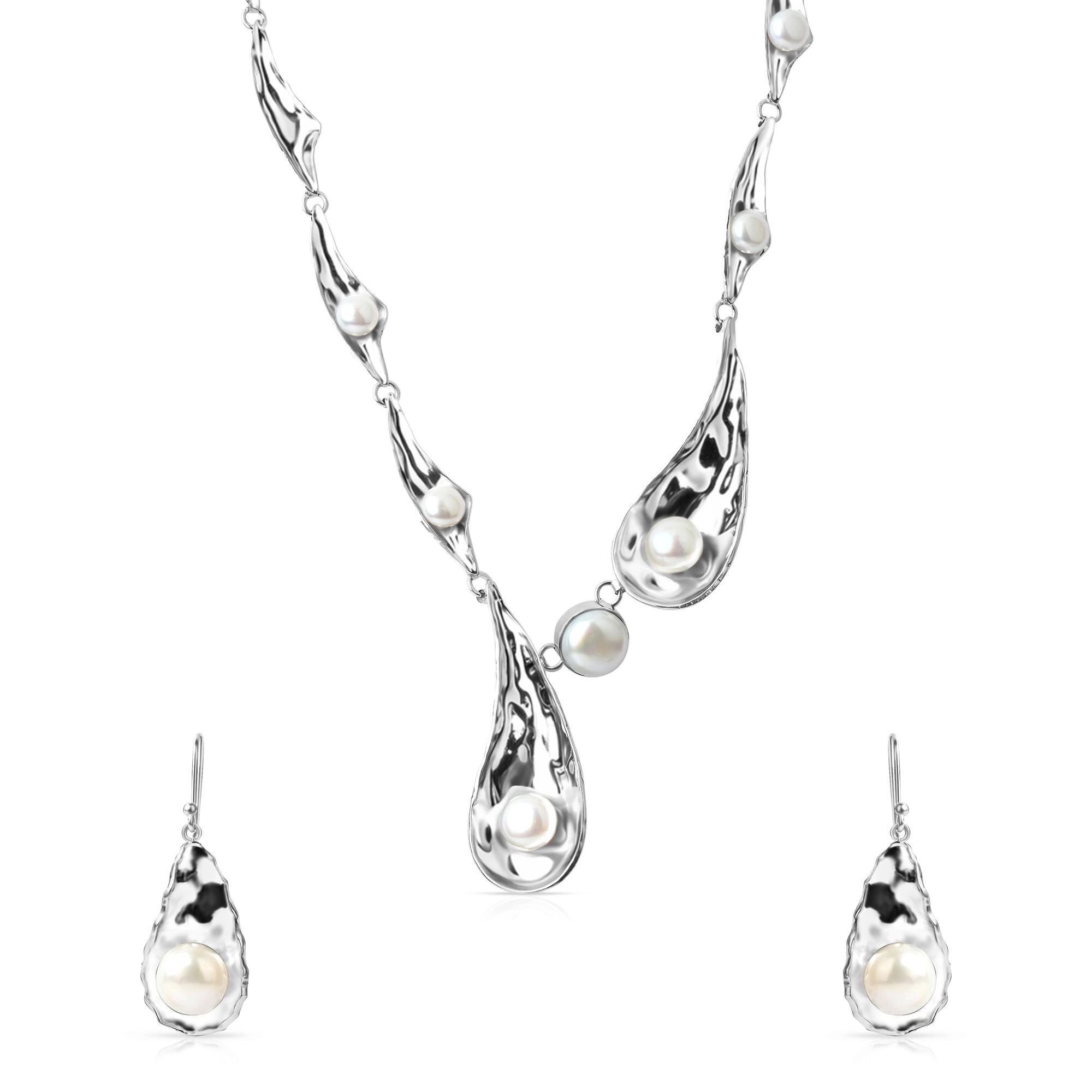 Petal Pearl Necklace Set