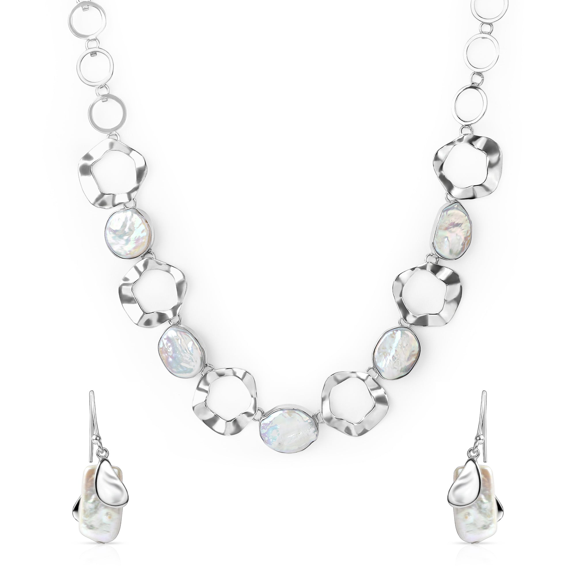 Wavy Circle Necklace Set