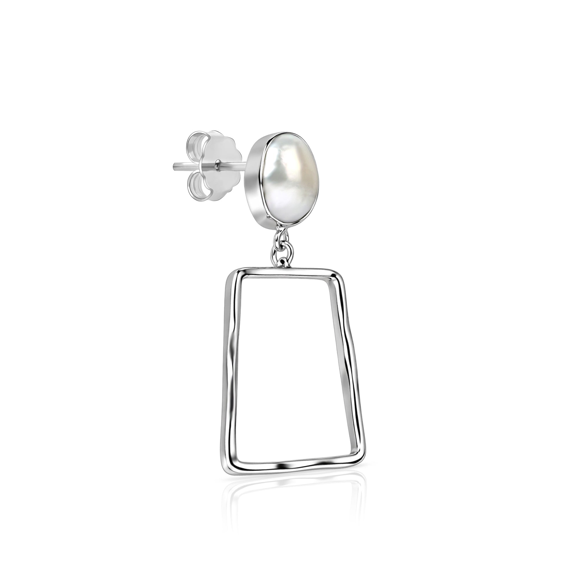 Geometric Pearl Drop Earrings