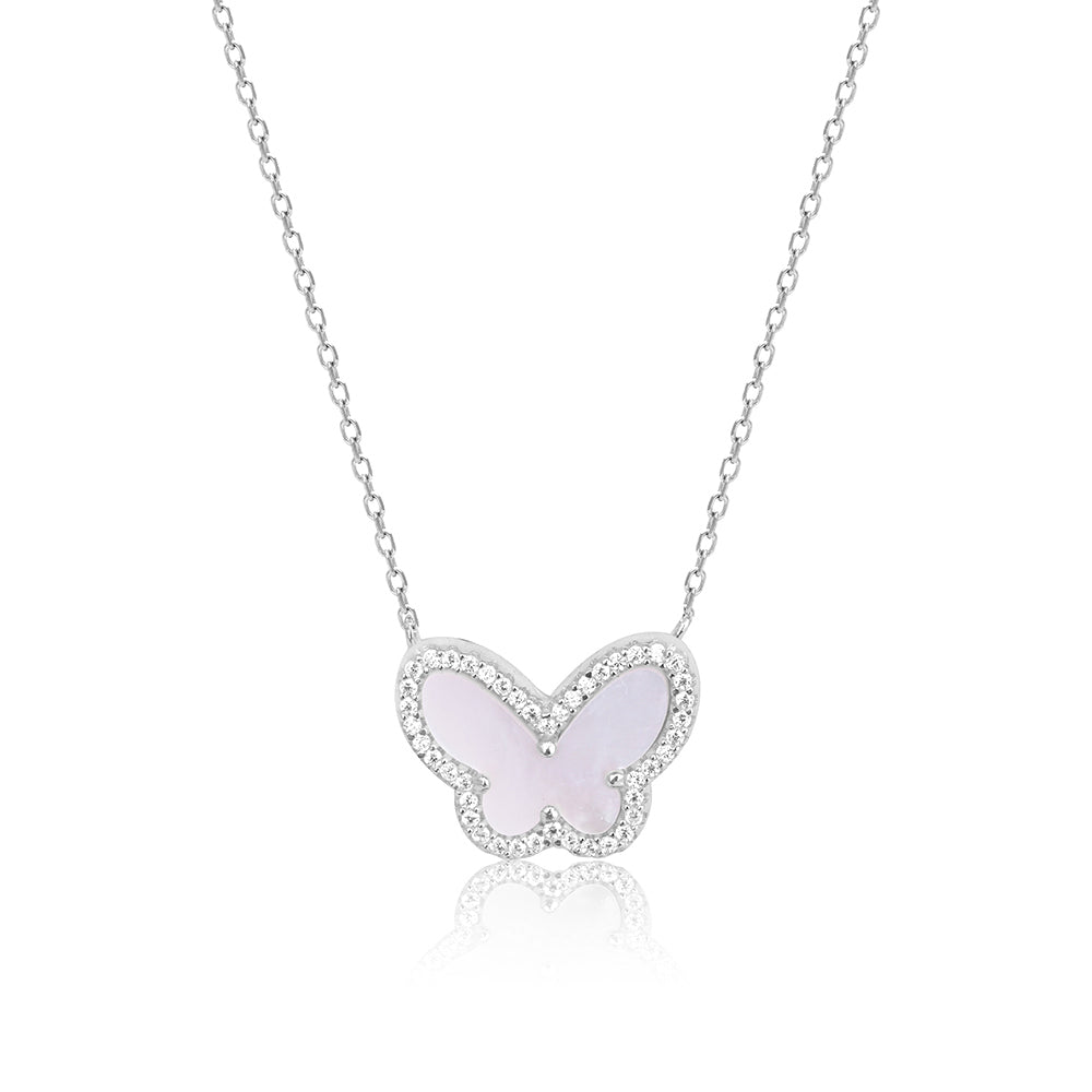 Rose Gold Butterfly Stone Set