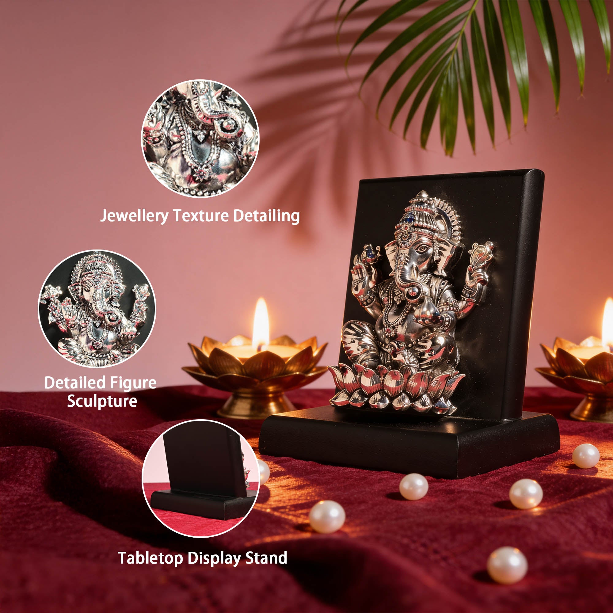 999 Silver Ganesh Ji Decorative Idol